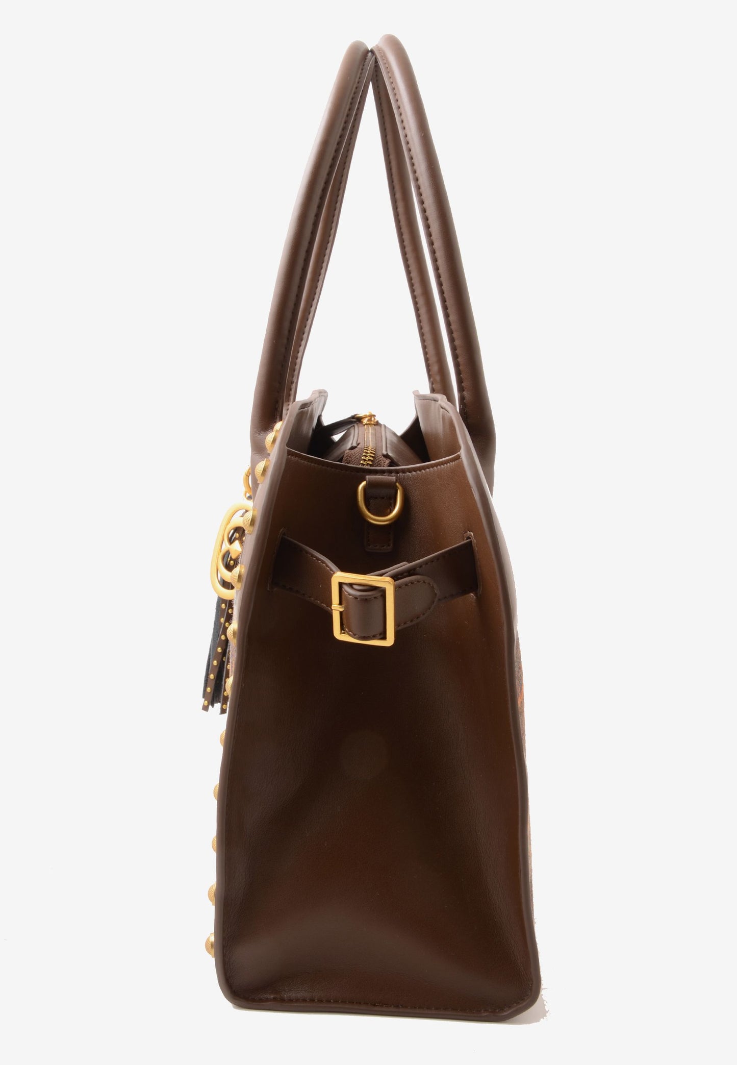 LA CARRIE - Shopping Bag Scottish Combi Marrone