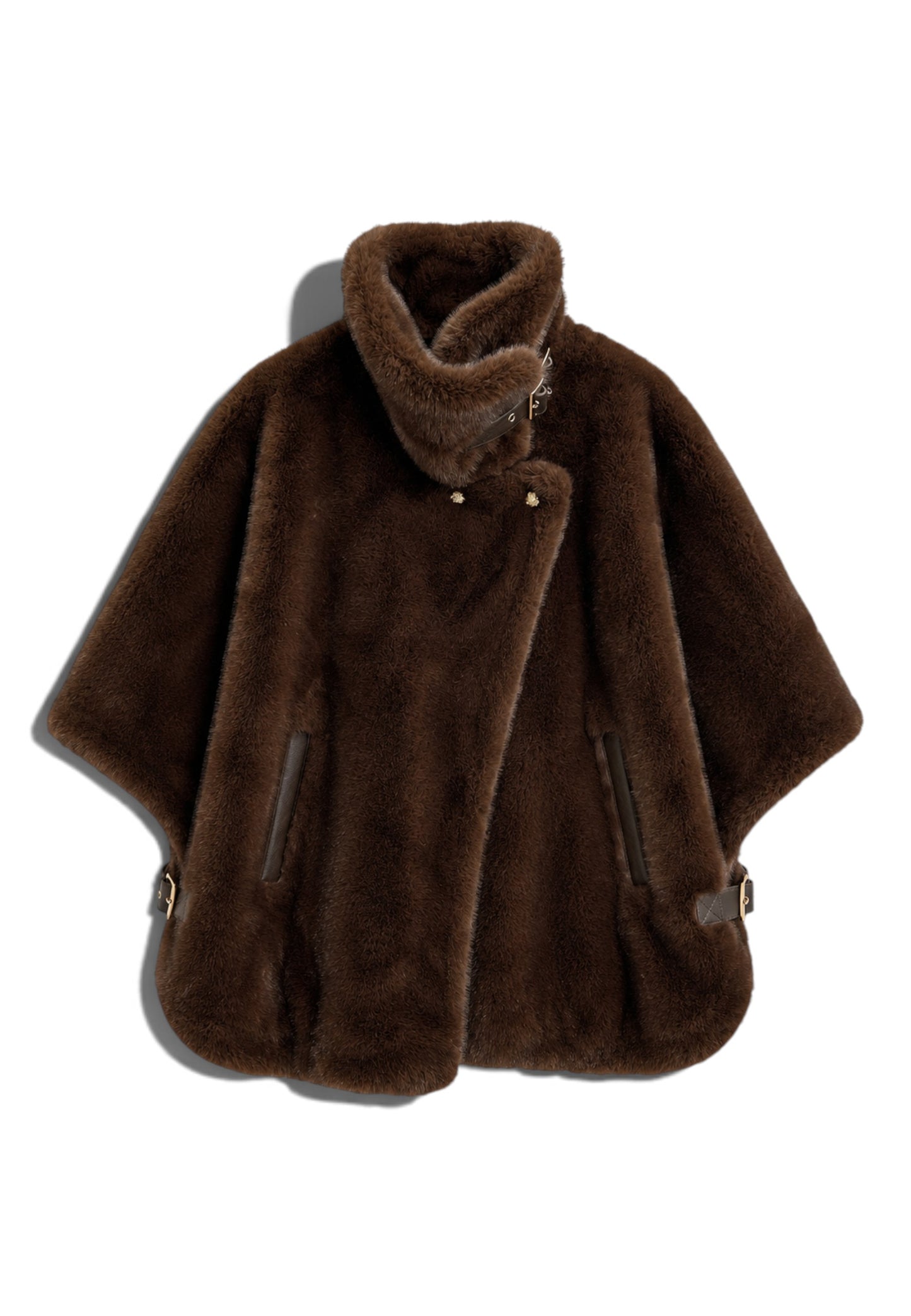 MOTEL - Cappa Oversize in Similpelliccia Marrone