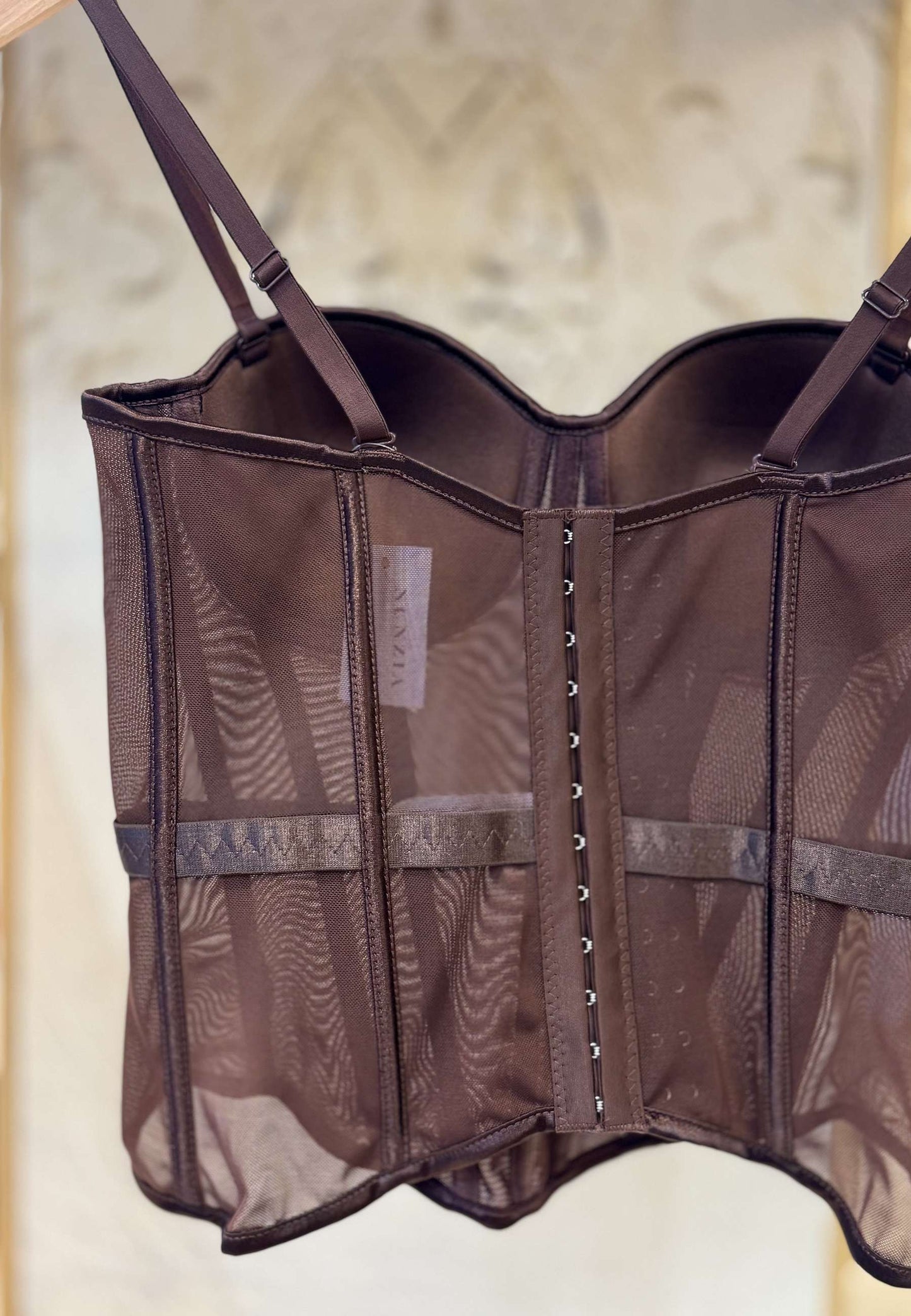 NUNZIA - Corsetto Bustier Marrone