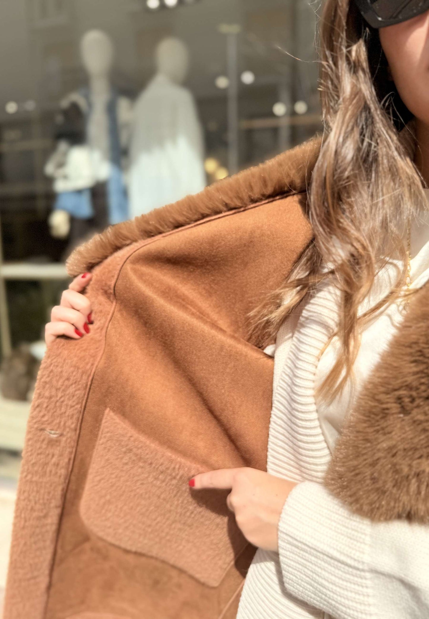 ALEX & MAX - Gilet Ecopelliccia Reverse Cammello