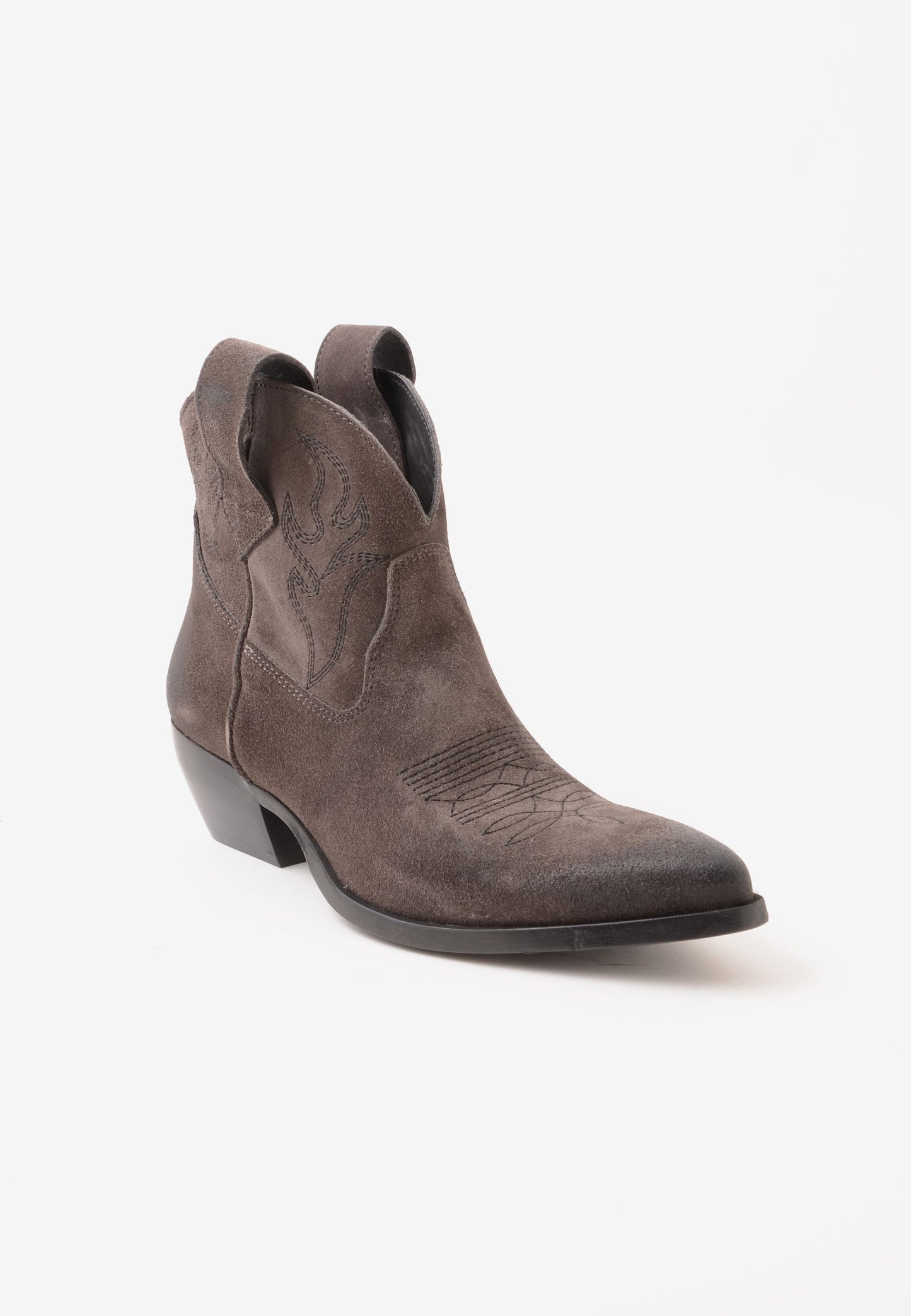DIVINE FOLLIE - Stivaletto Texano Velour Carbone