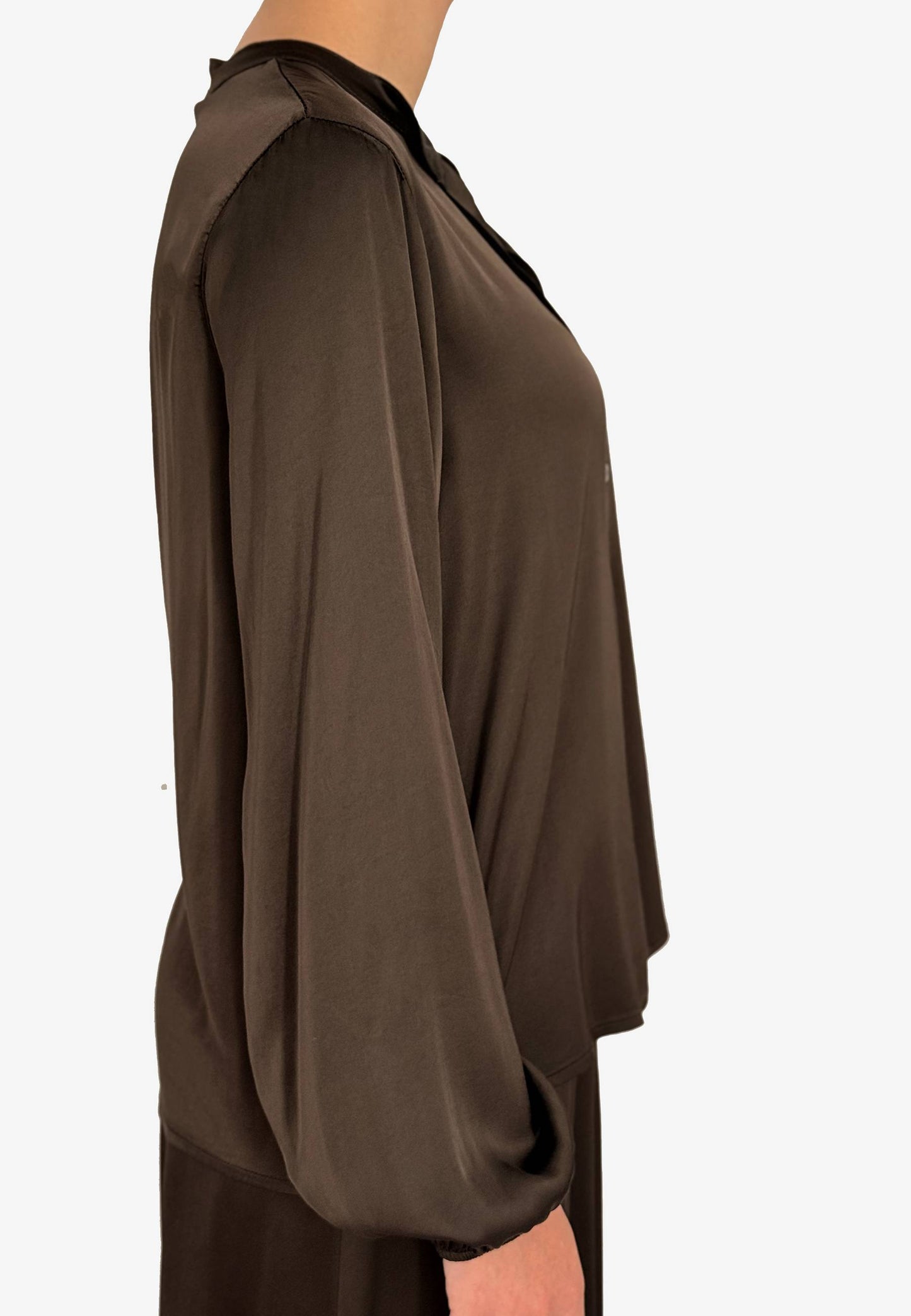 MOTEL - Blusa Serafino In Viscosa Mocha