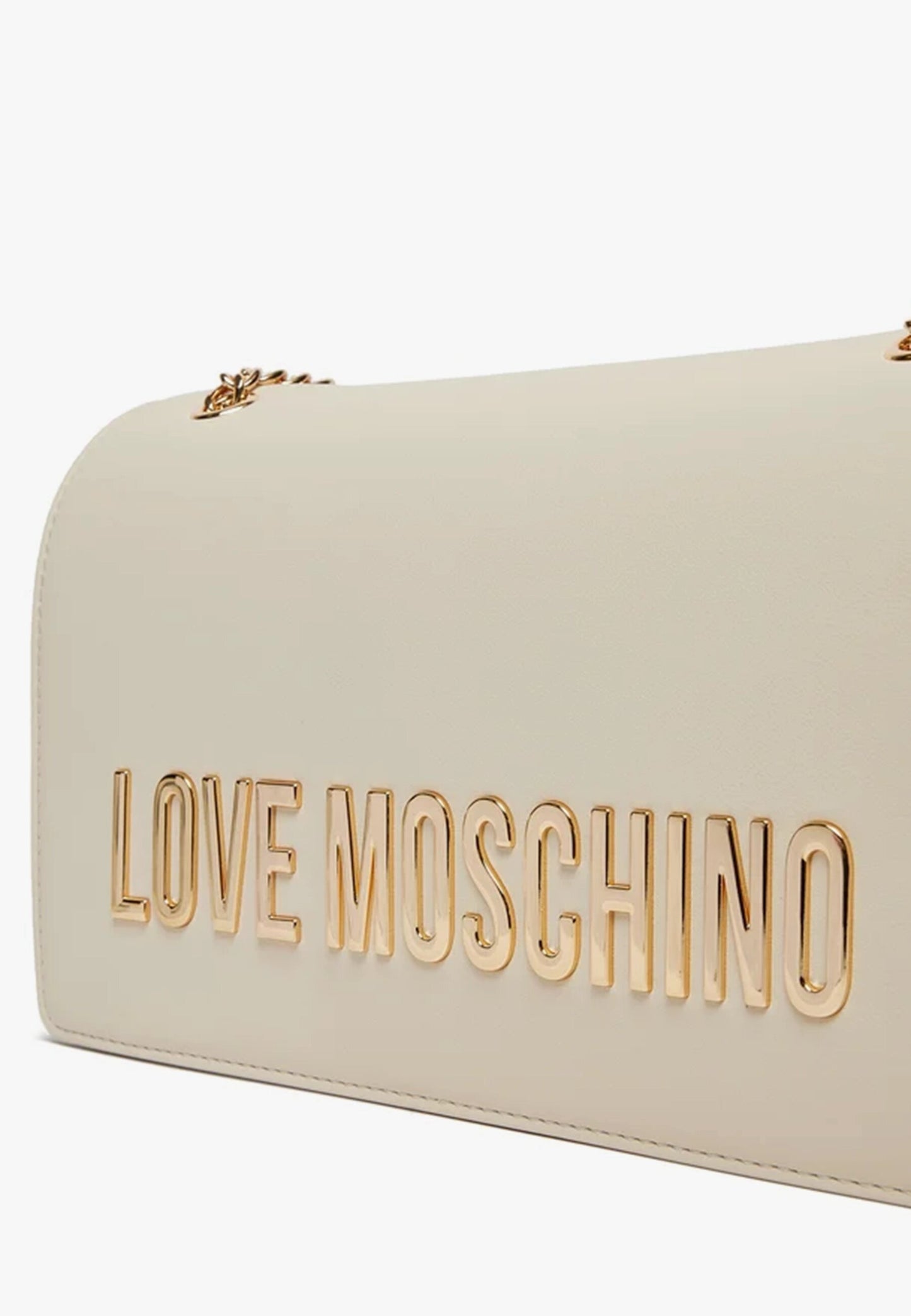 LOVE MOSCHINO - Borsa A Spalla Lettering Soft Touch Avorio