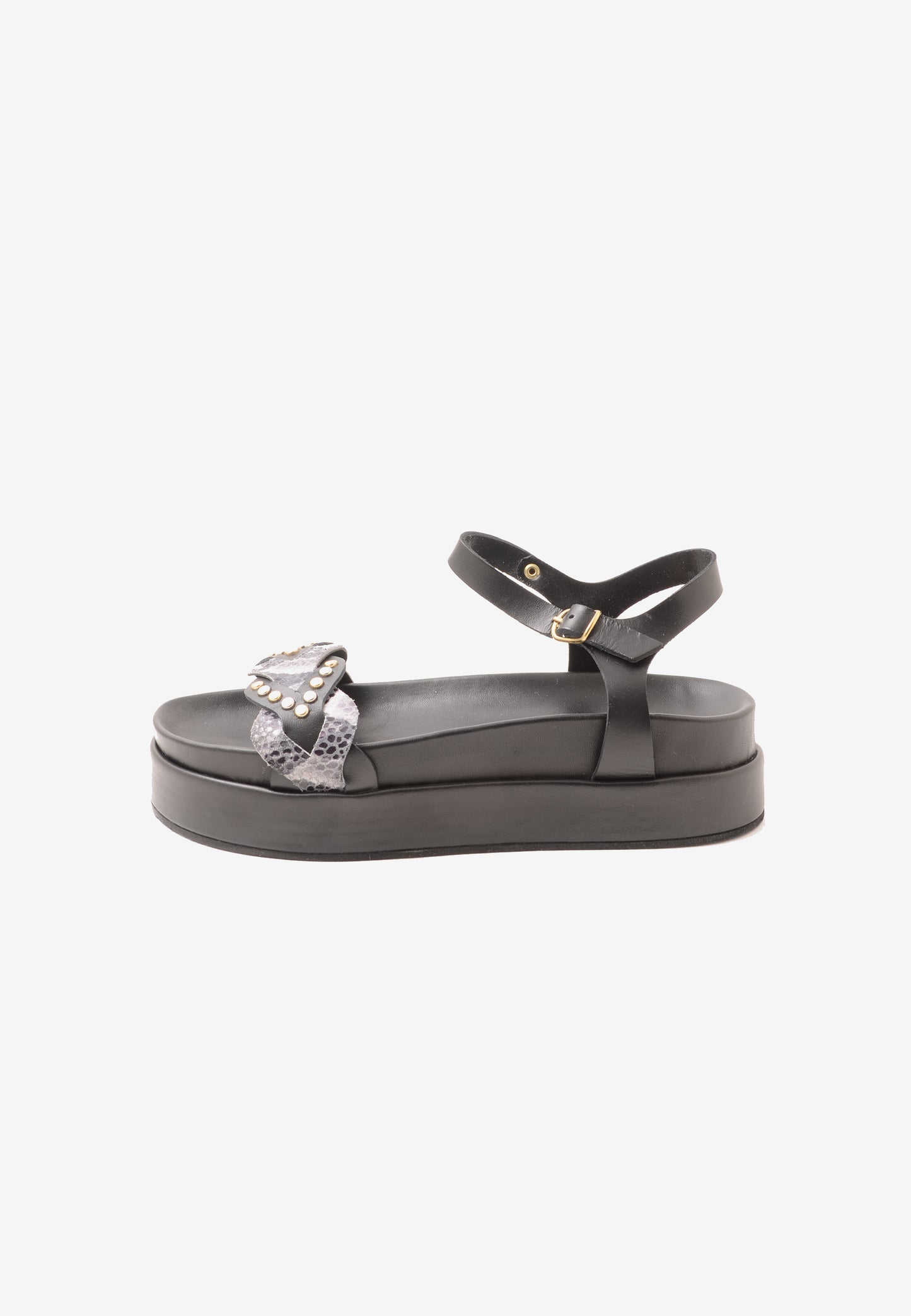 DIVINE FOLLIE - Sandalo Pitone Roccia Nero