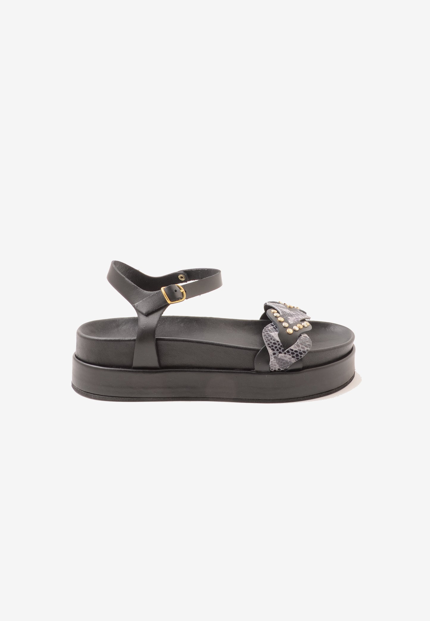 DIVINE FOLLIE - Sandalo Pitone Roccia Nero