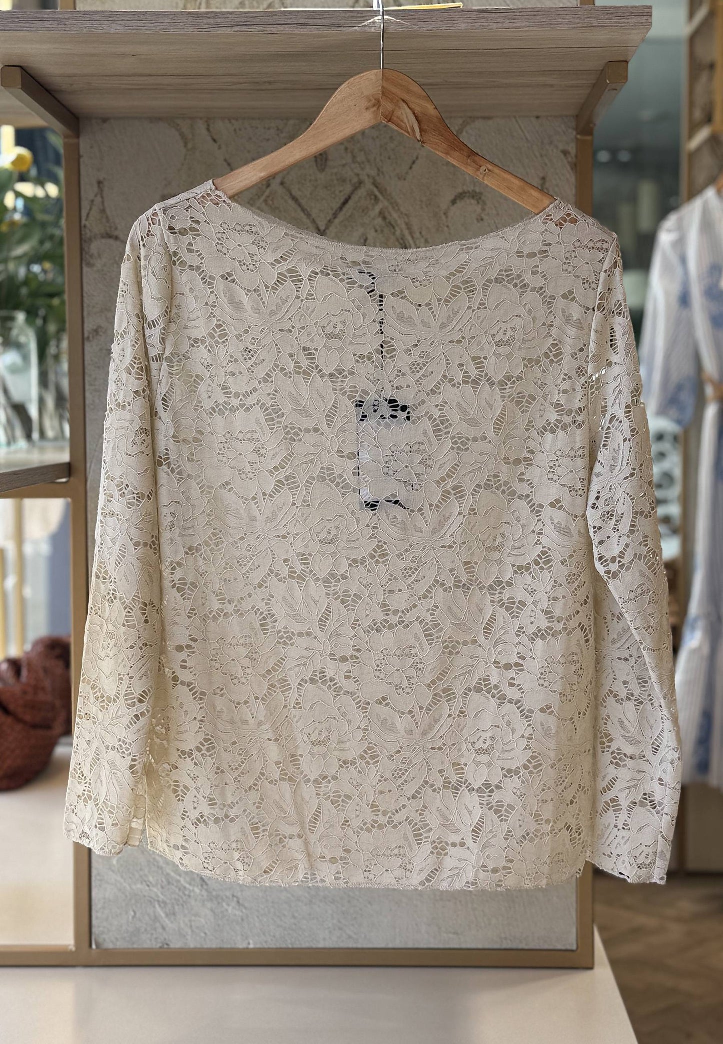 SUSY STAR CURVY - Maglia In Pizzo Beige