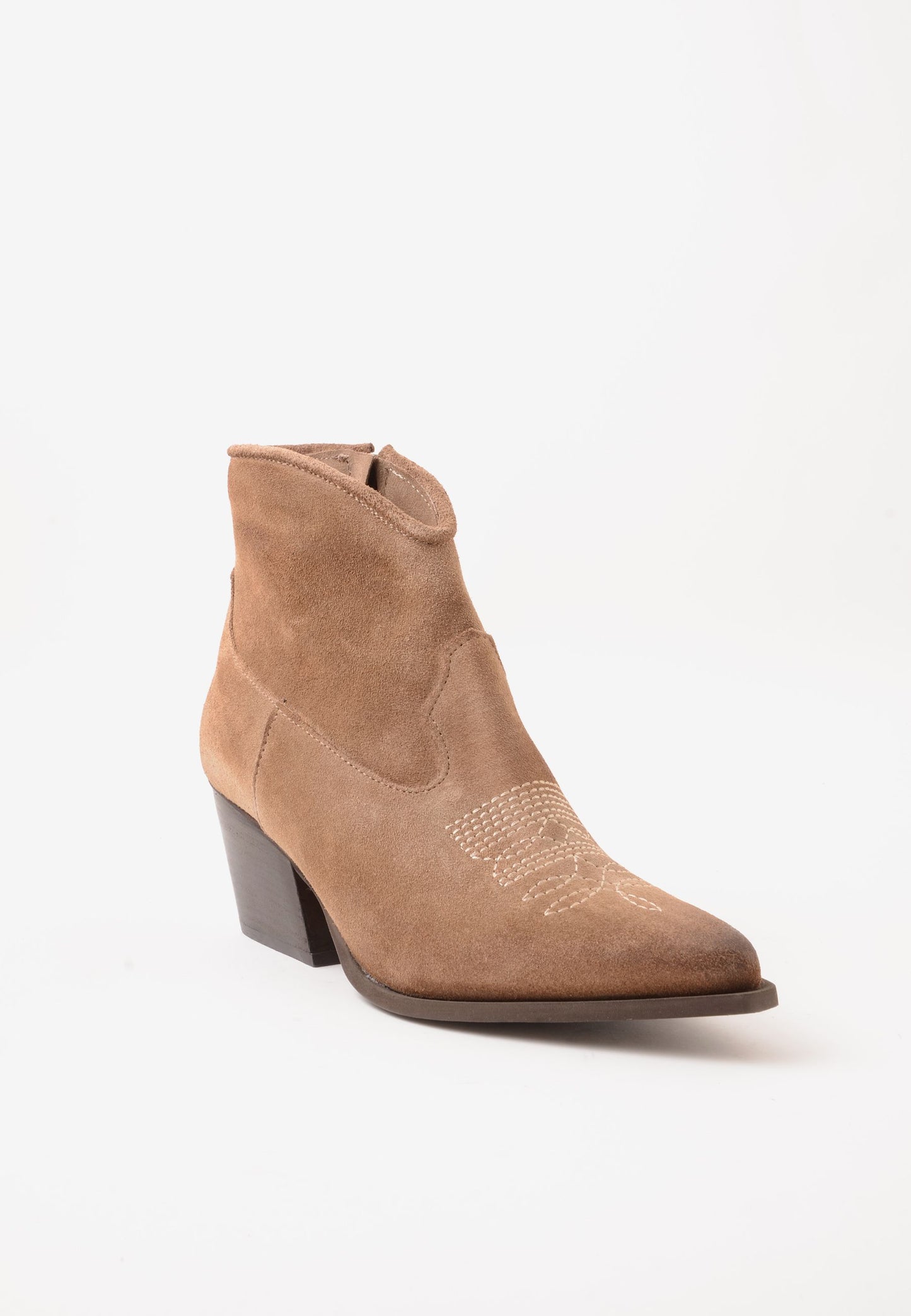 DIVINE FOLLIE - Stivaletto Ricamo Camoscio Taupe