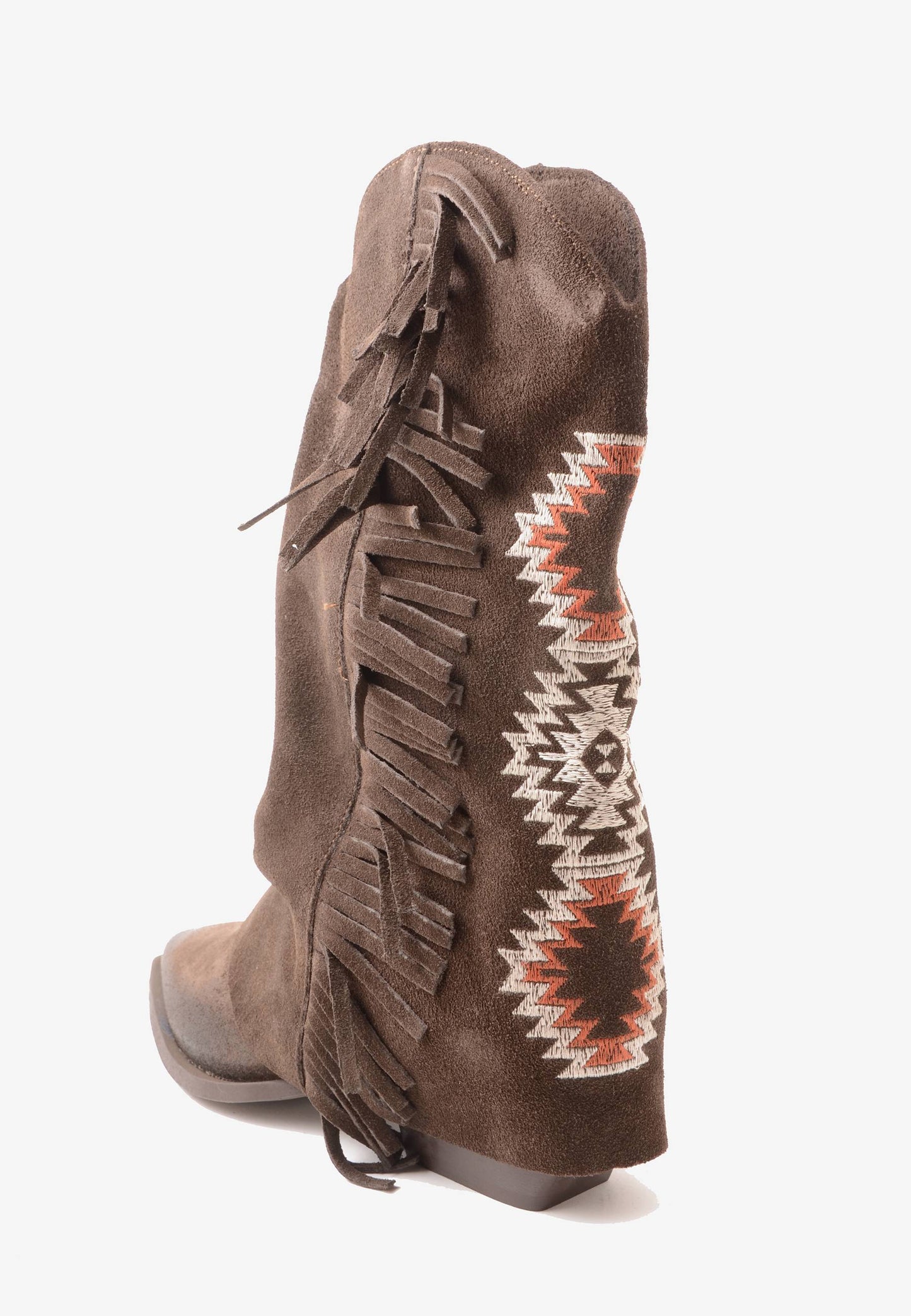 DIVINE FOLLIE - Stivale Camoscio Ricamo Etnico Moro