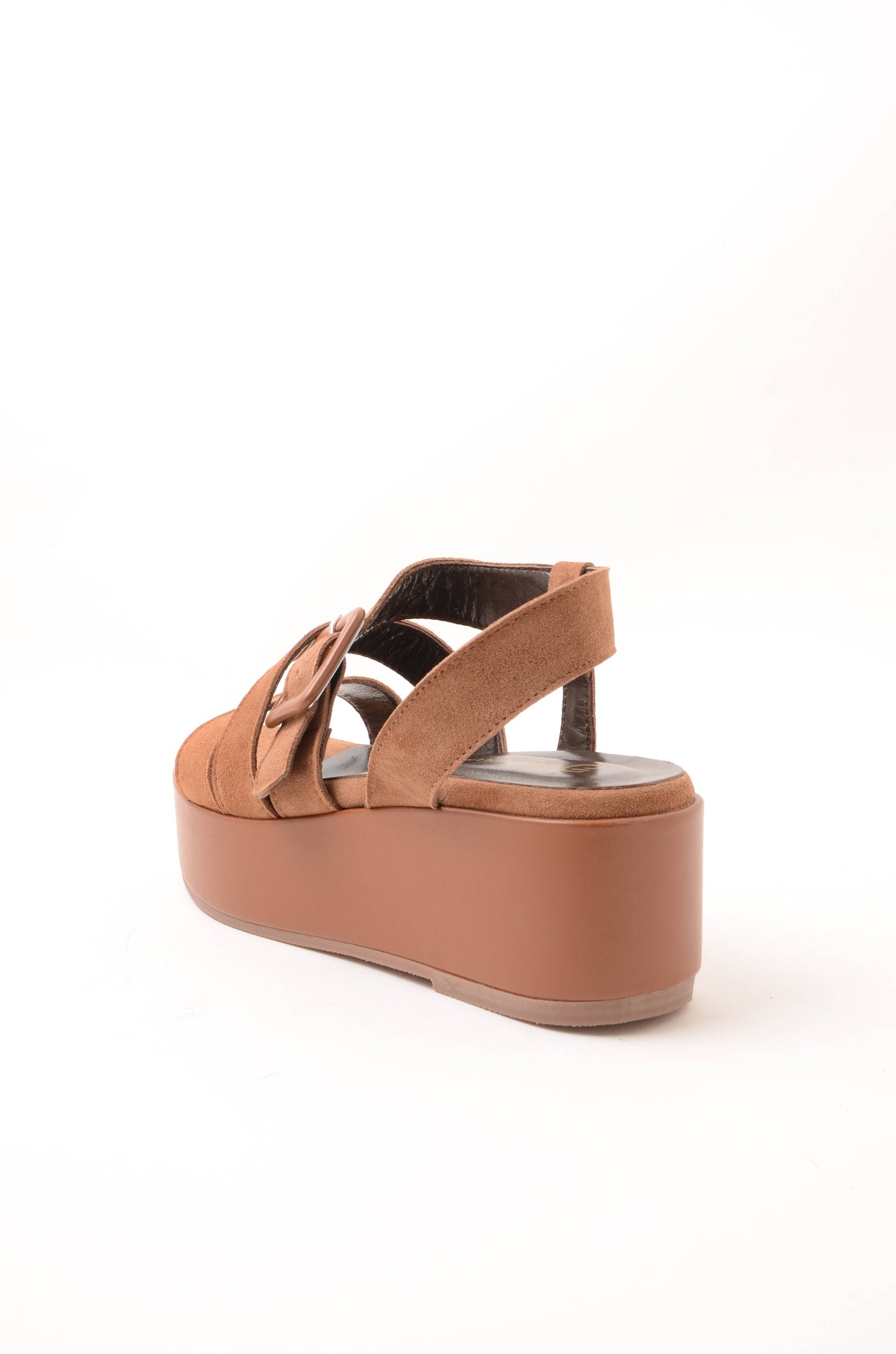 DIVINE FOLLIE - Zeppa Camoscio Con Fibbia Cuoio