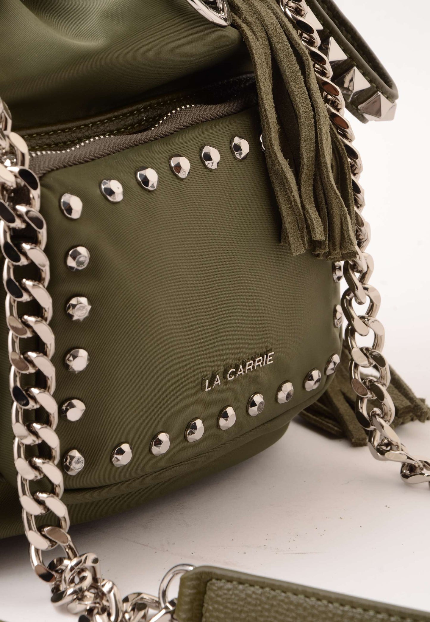 LA CARRIE - Secchiello Dark Nylon Borchie Oliva