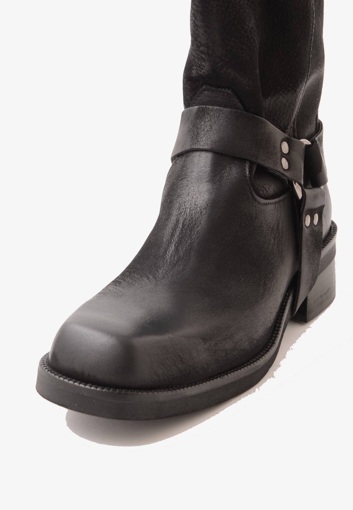DIVINE FOLLIE - Stivale Bikers Nabuk Nero