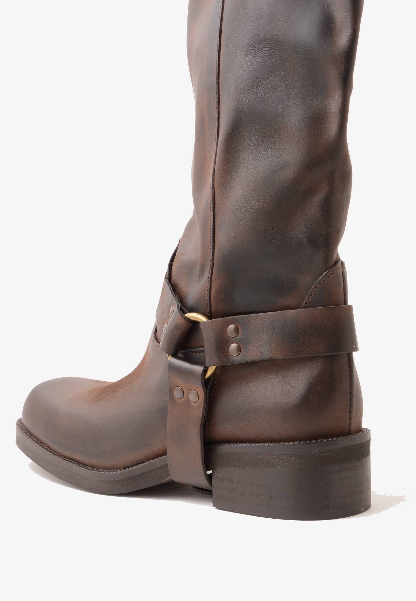 DIVINE FOLLIE - Stivale Bikers Nabuk Moro