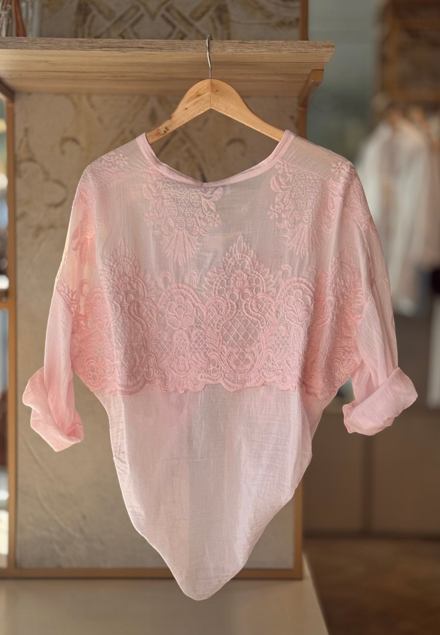 MOTEL - Camicia con Ricamo Rosa