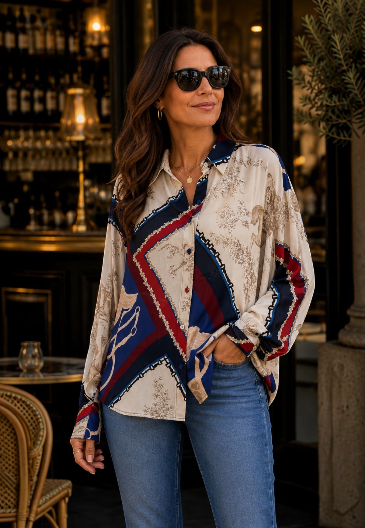 MOTEL - Camicia Foulard Fantasia Cavalli