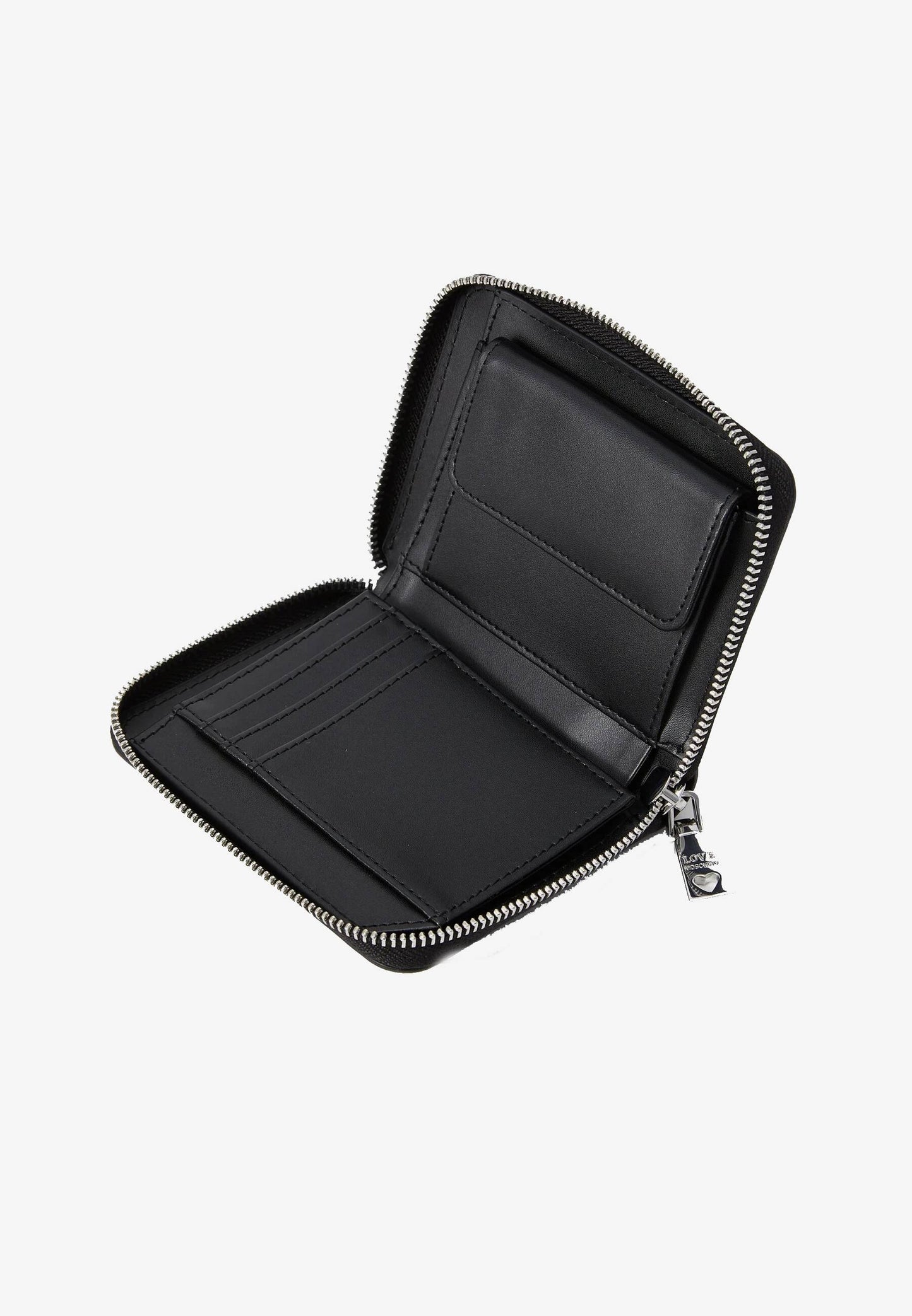 LOVE MOSCHINO - Portafogli Lettering Soft Touch Nero Argento