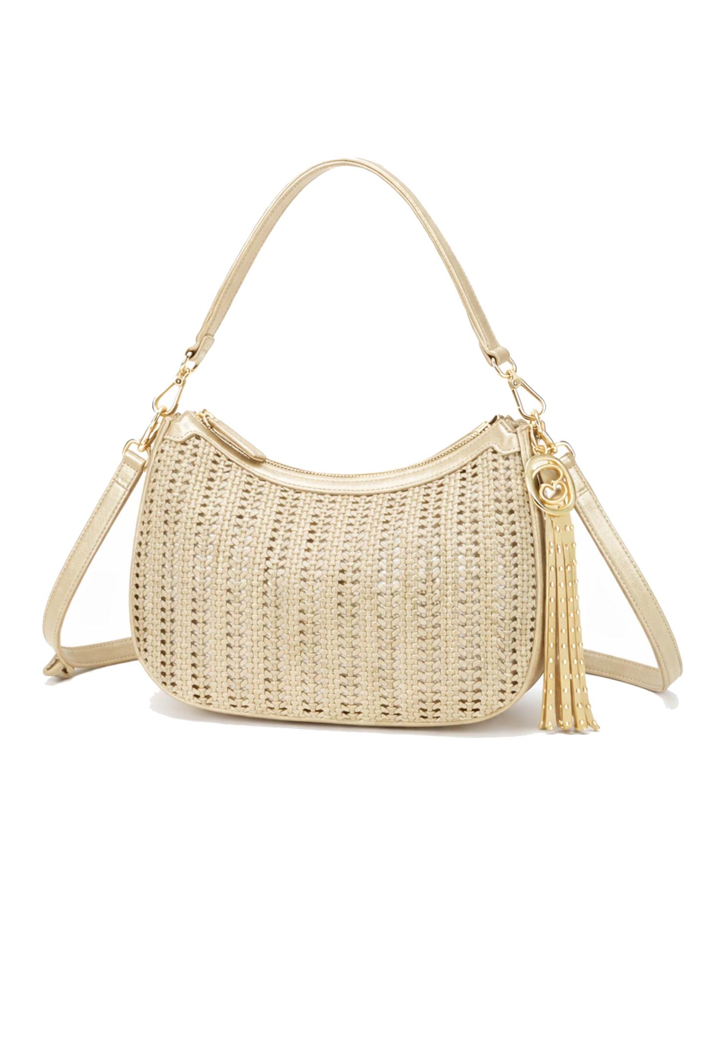 LA CARRIE - Borsa Hobo Intrecciata Oro