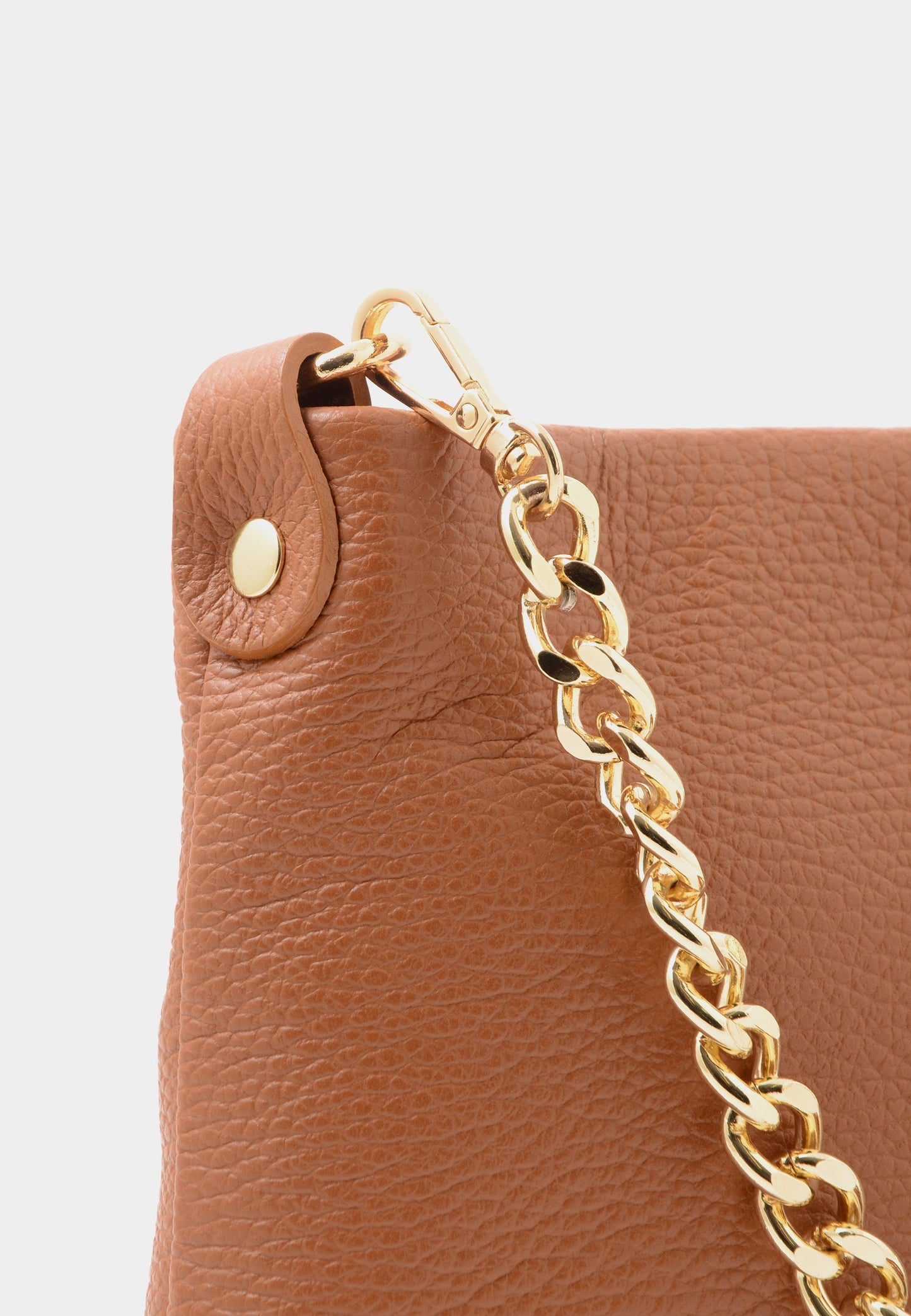 NUNZIA - Clutch Vera Pelle GINEVRA Cuoio