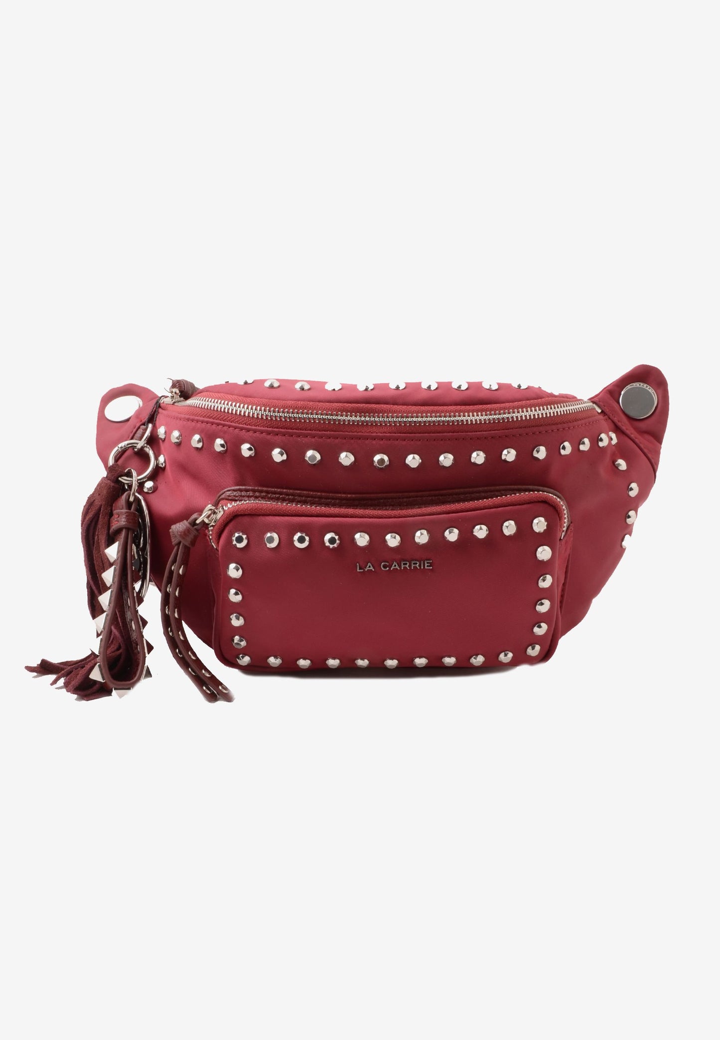 LA CARRIE - Marsupio Dark Nylon Borchie Cherry