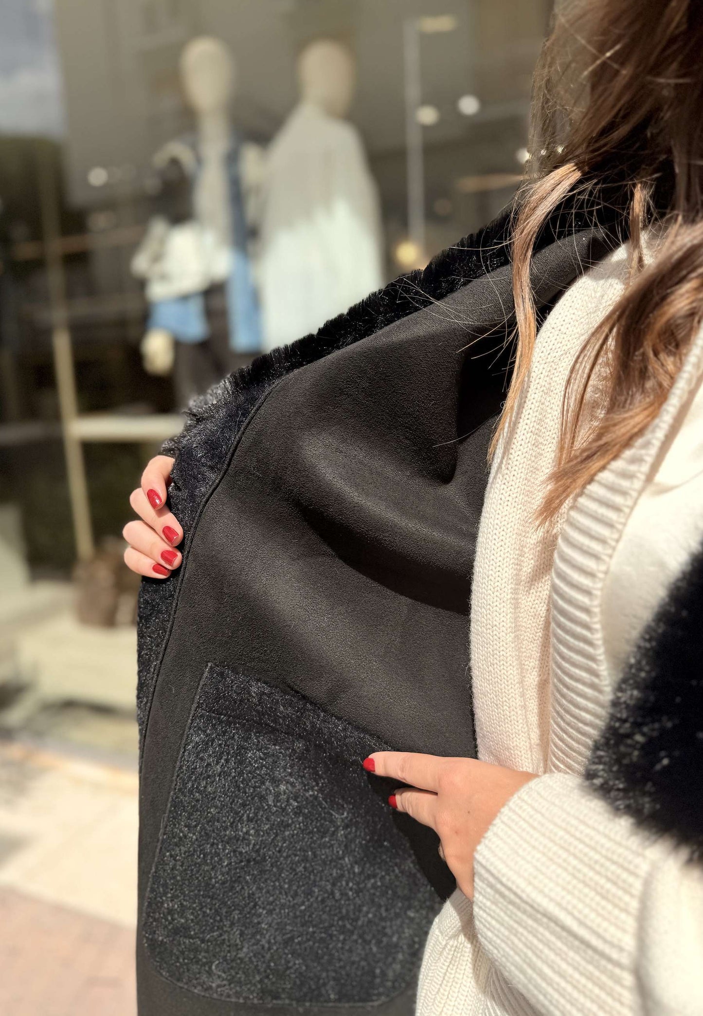 ALEX & MAX - Gilet Ecopelliccia Reverse Nero