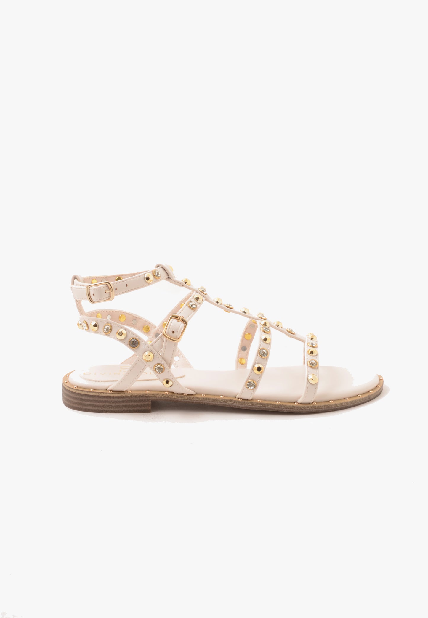 DIVINE FOLLIE - Sandalo Borchie Off White