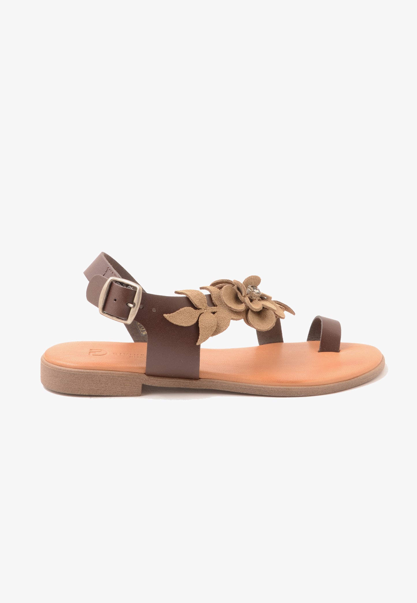 DIVINE FOLLIE - Sandalo Fiori Camoscio Moro