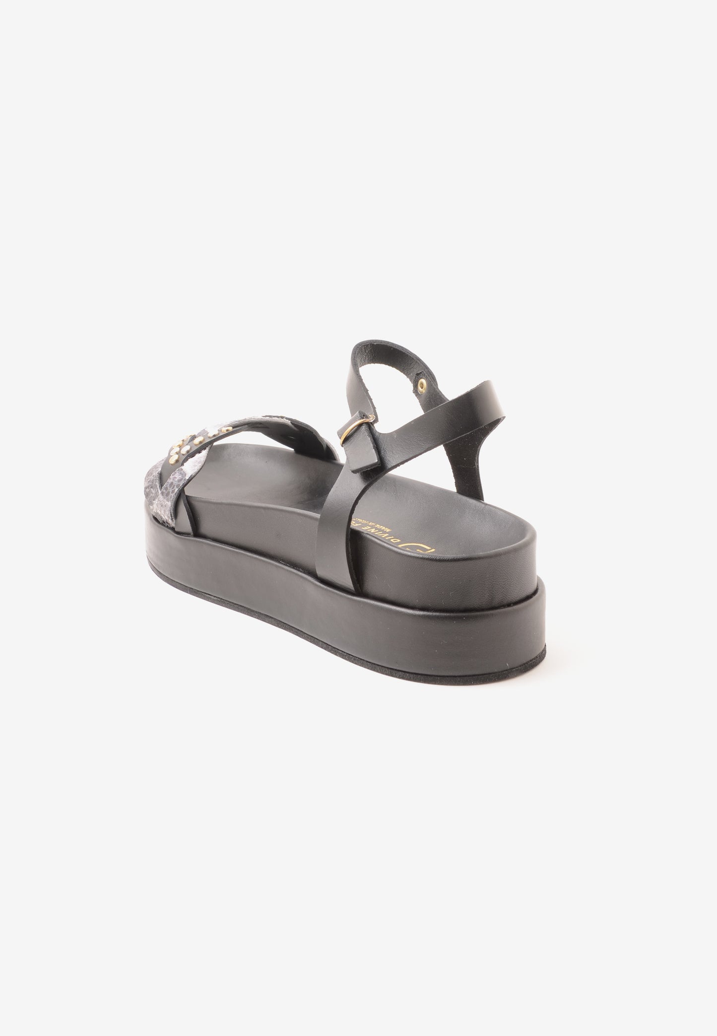 DIVINE FOLLIE - Sandalo Pitone Roccia Nero