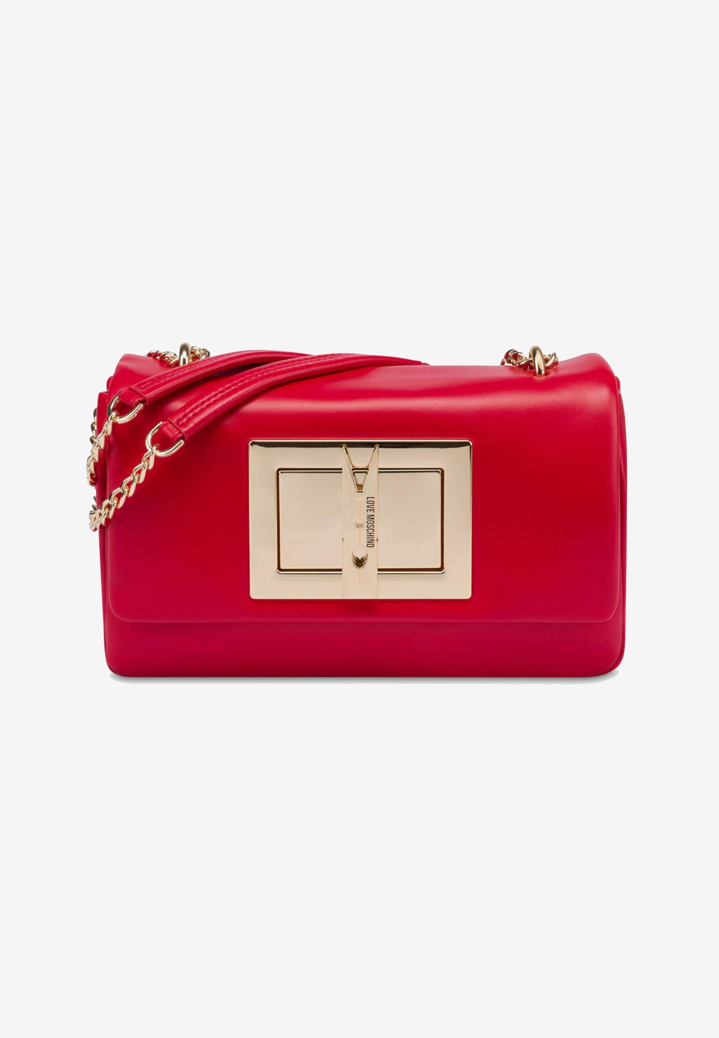 LOVE MOSCHINO - Borsa A Tracolla Gold Clip Rosso