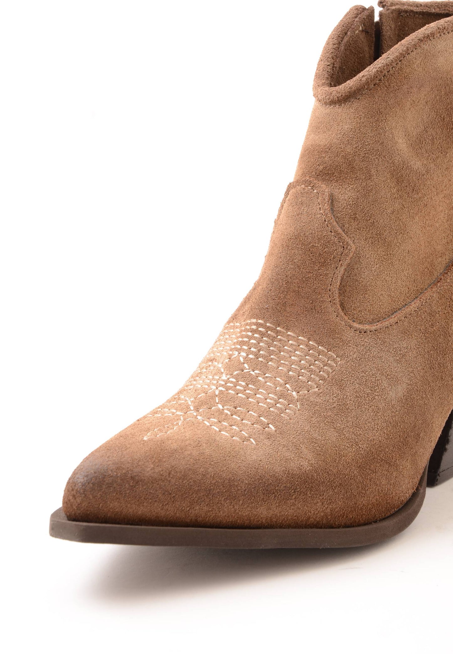 DIVINE FOLLIE - Stivaletto Ricamo Camoscio Taupe