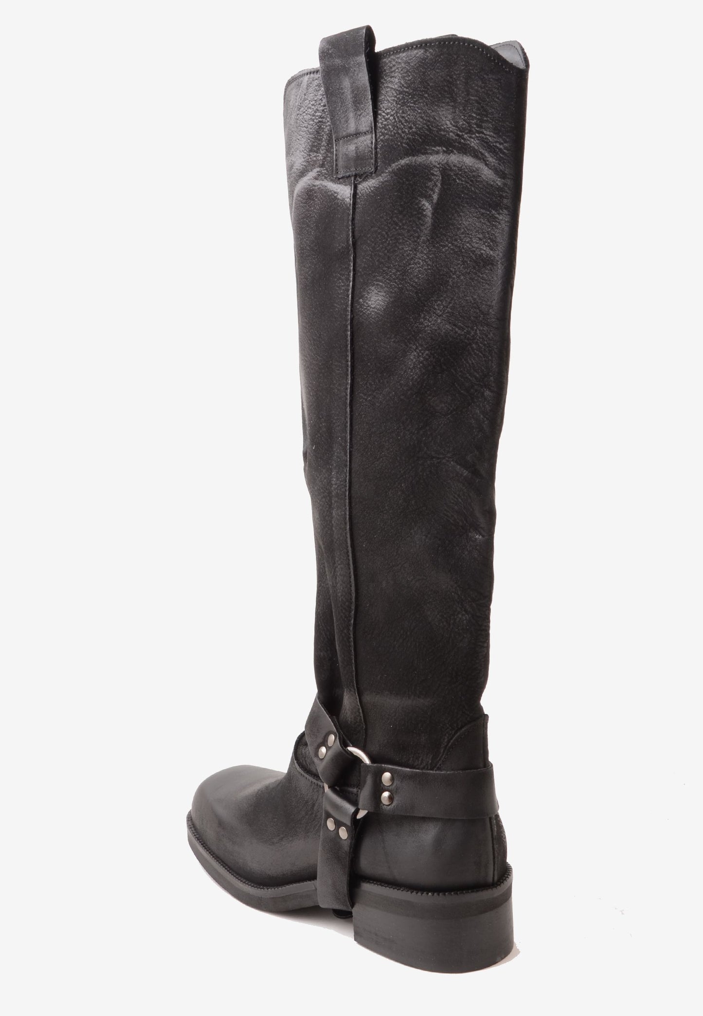 DIVINE FOLLIE - Stivale Bikers Nabuk Nero