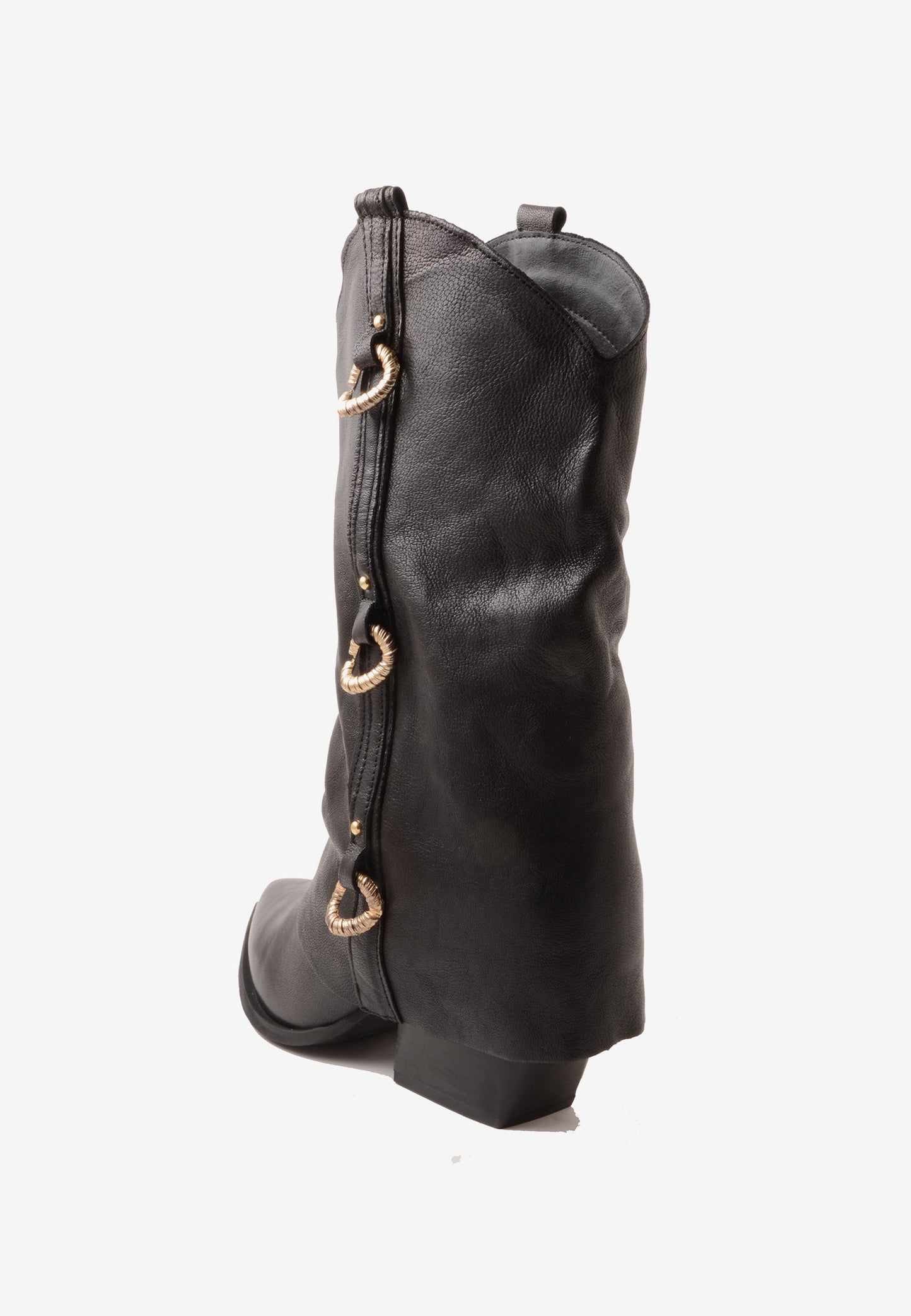 DIVINE FOLLIE - Stivale Anelli Oro Nero