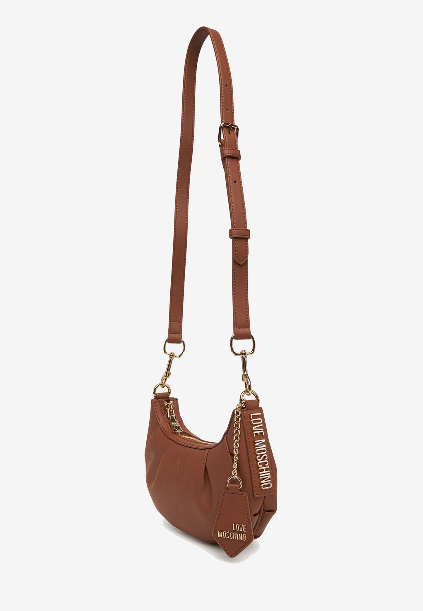 LOVE MOSCHINO - Borsetta A Spalla VERA PELLE Castagna