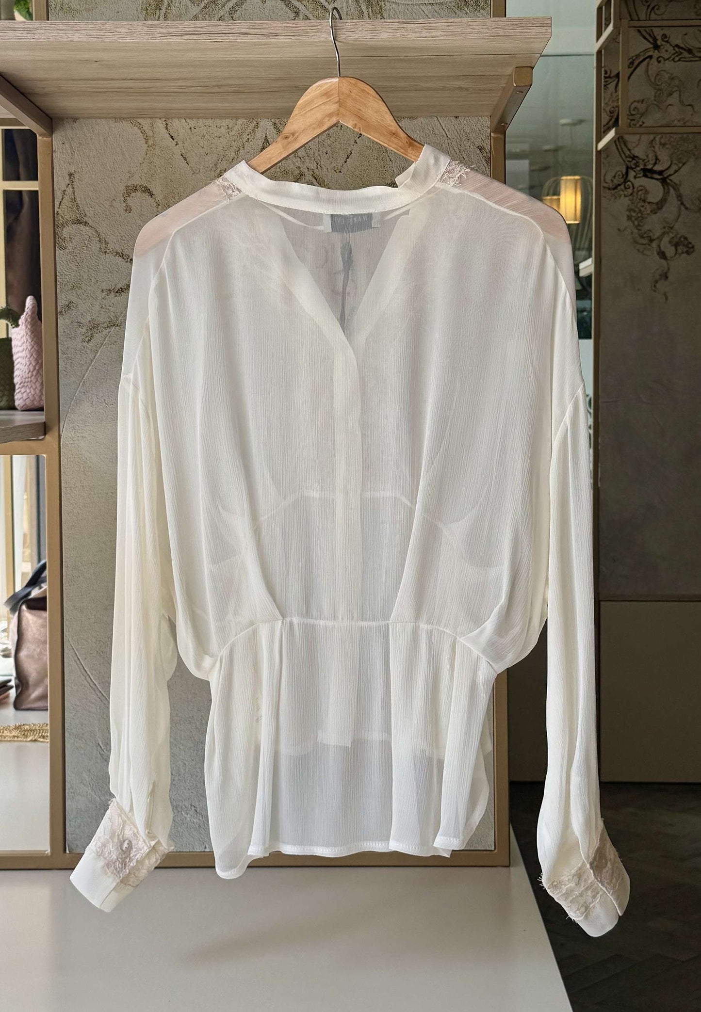 MARYLEY - Camicia Pizzo Avorio