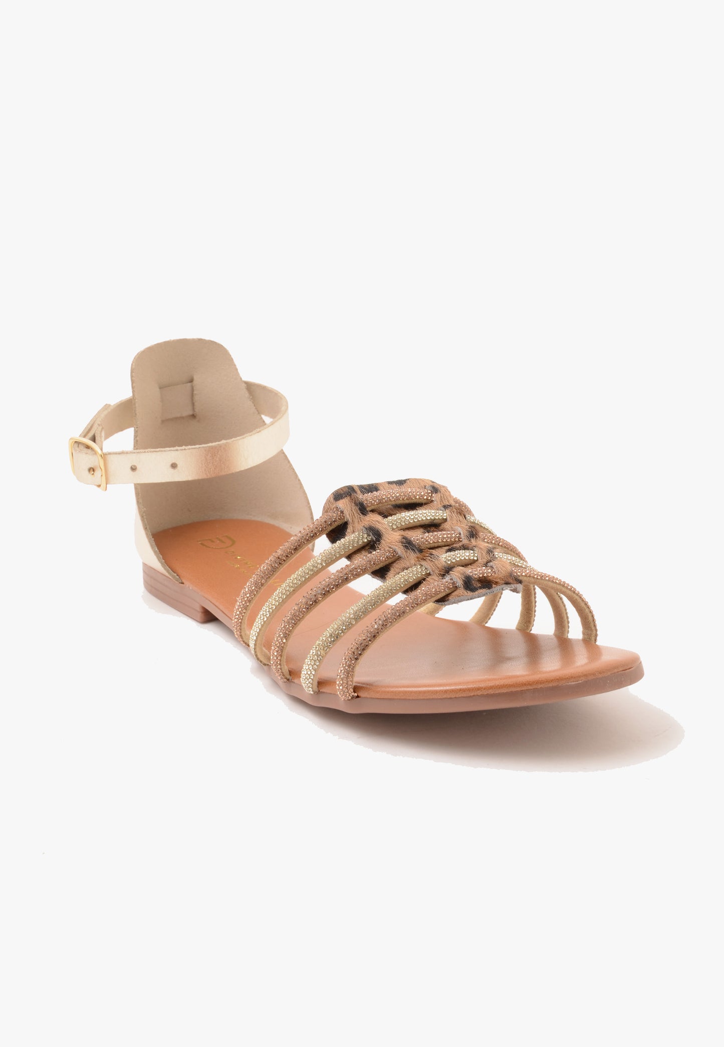 DIVINE FOLLIE - Sandalo Basso Strass Leopardo
