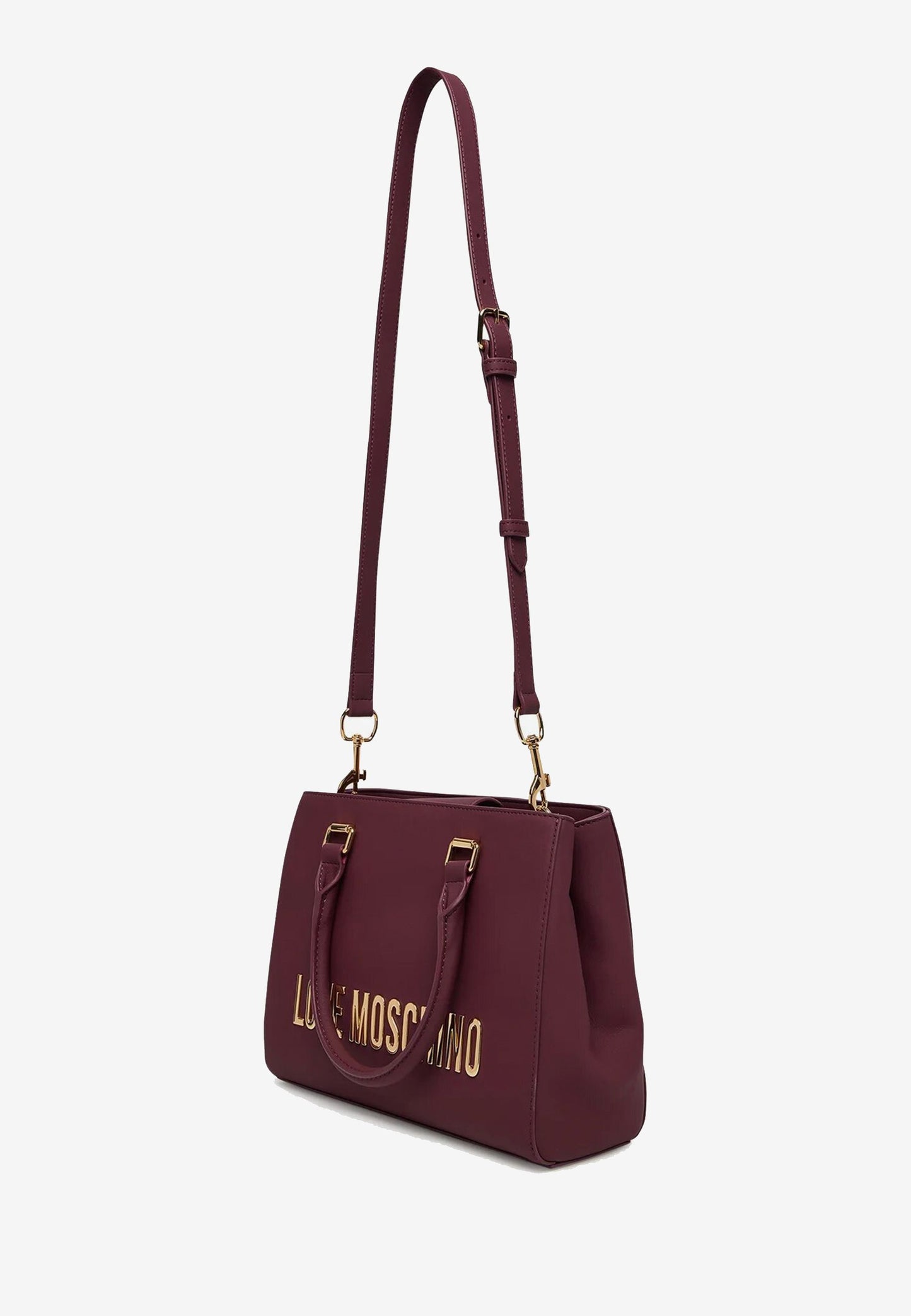 LOVE MOSCHINO - Borsa A Mano Lettering Soft Touch Vino