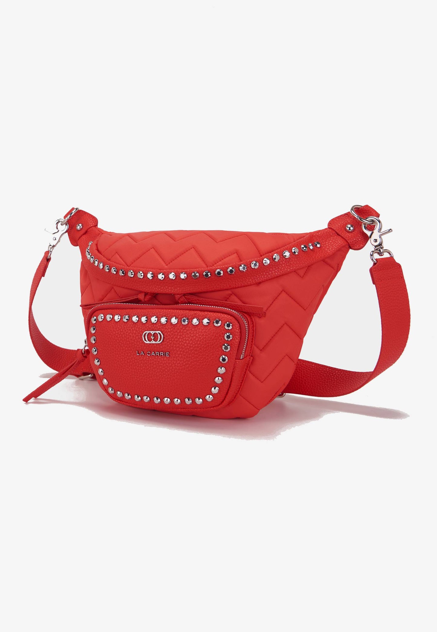 LA CARRIE - Marsupio Nylon Borchie Corallo
