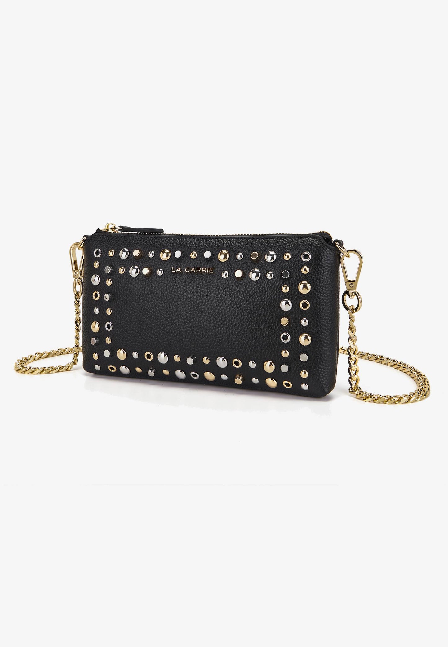 LA CARRIE - Pochette Portafoglio Borchie Nero