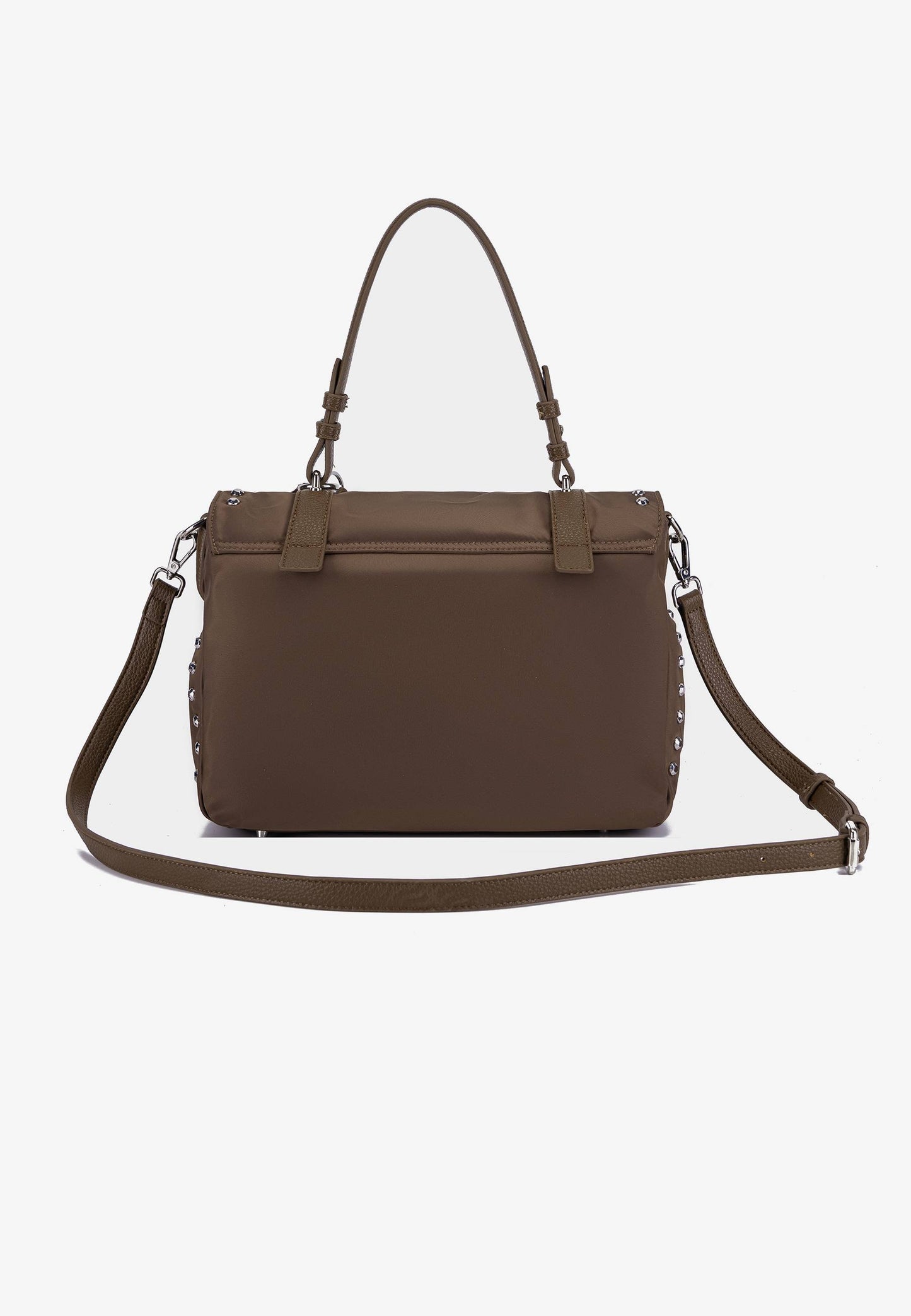 LA CARRIE - Shopping Bag Dark Nylon Borchie Mocha