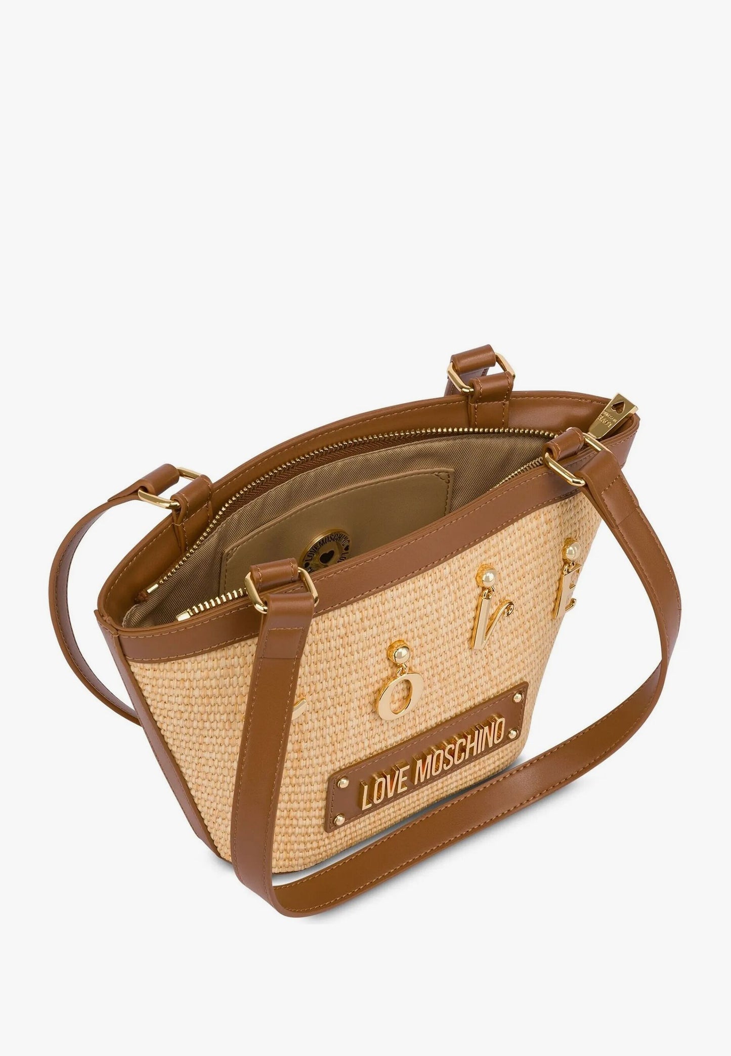 LOVE MOSCHINO - Borsetta In Paglia Cammello