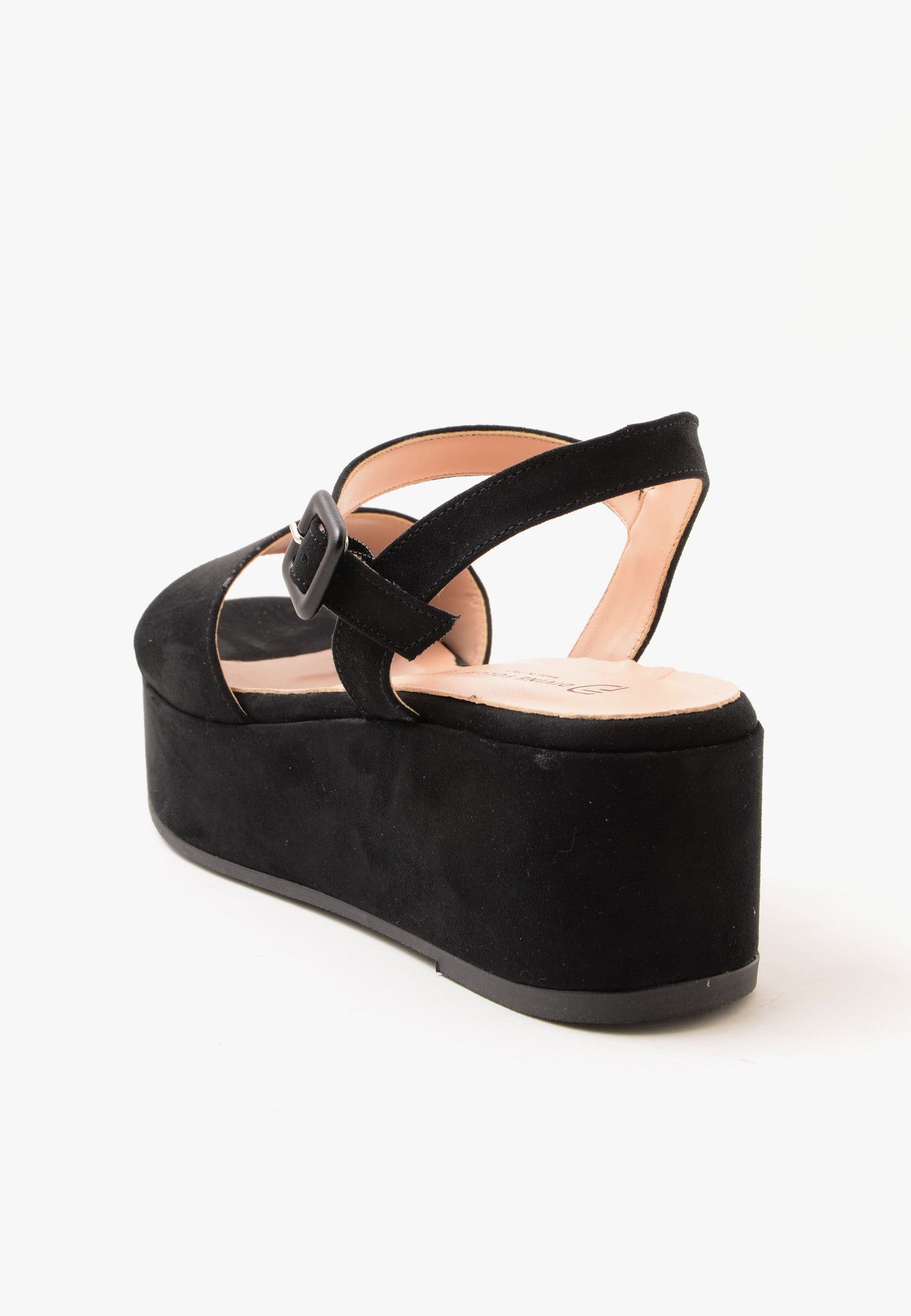 DIVINE FOLLIE - Sandalo Zeppa Camoscio Nero