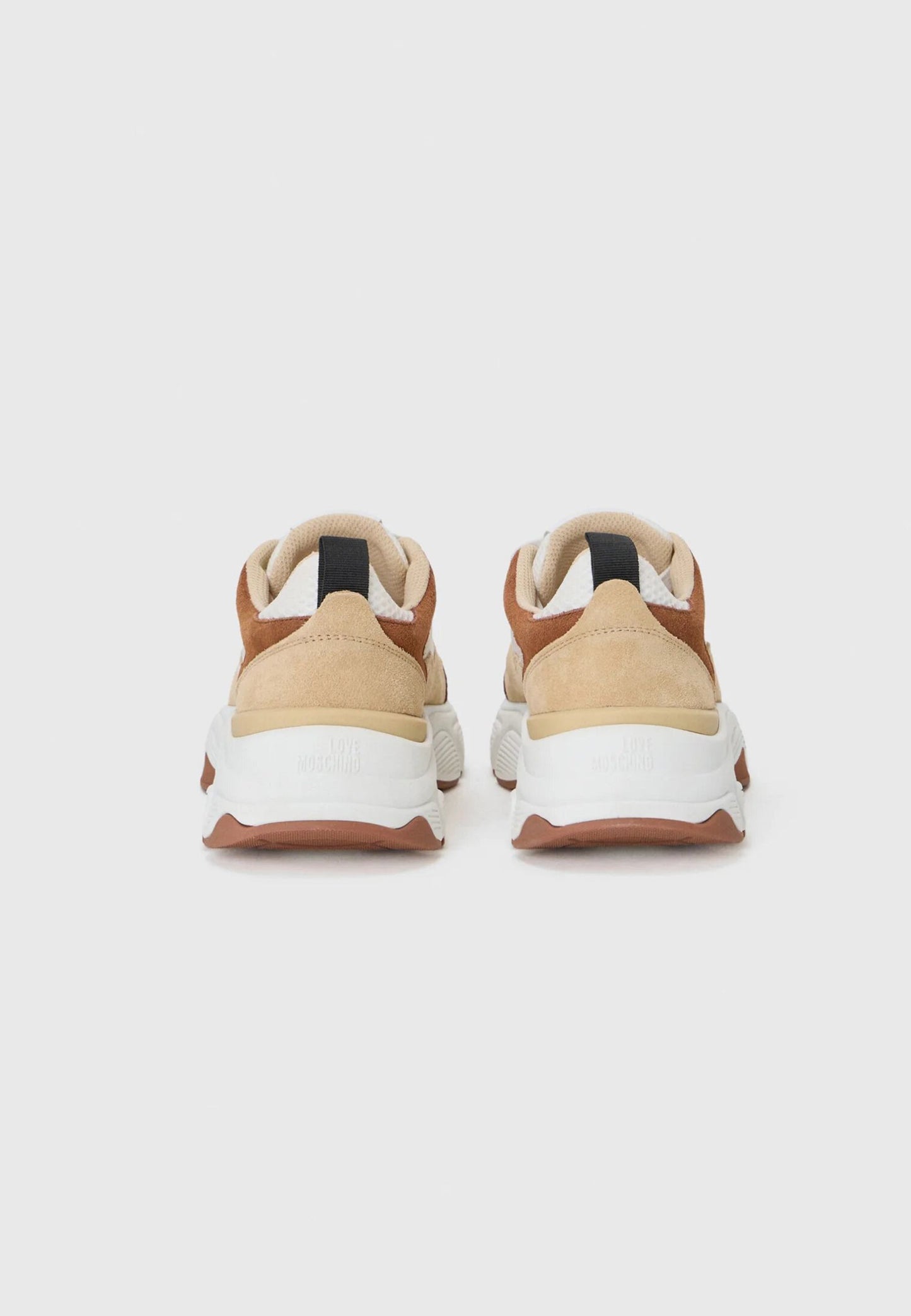 LOVE MOSCHINO - Sneakers Running Scamosciata Bianca Cuoio