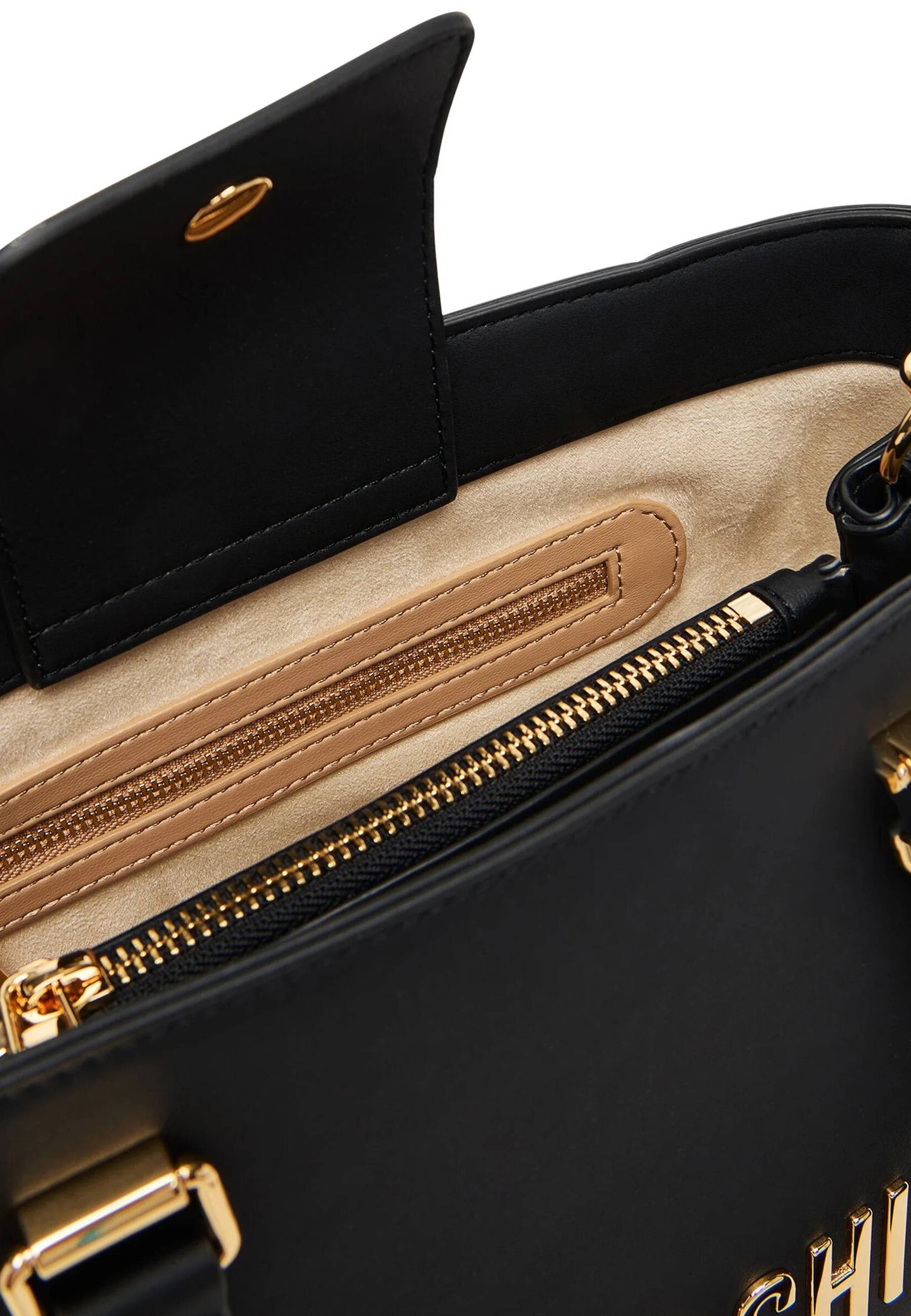 LOVE MOSCHINO - Borsa A Mano Lettering Soft Touch Nero