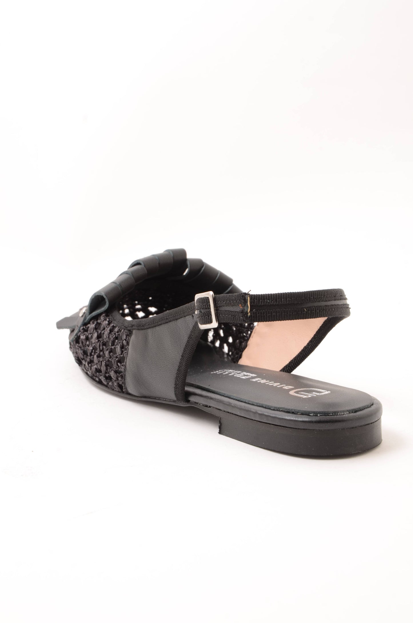 DIVINE FOLLIE - Slingback Raffia Nero