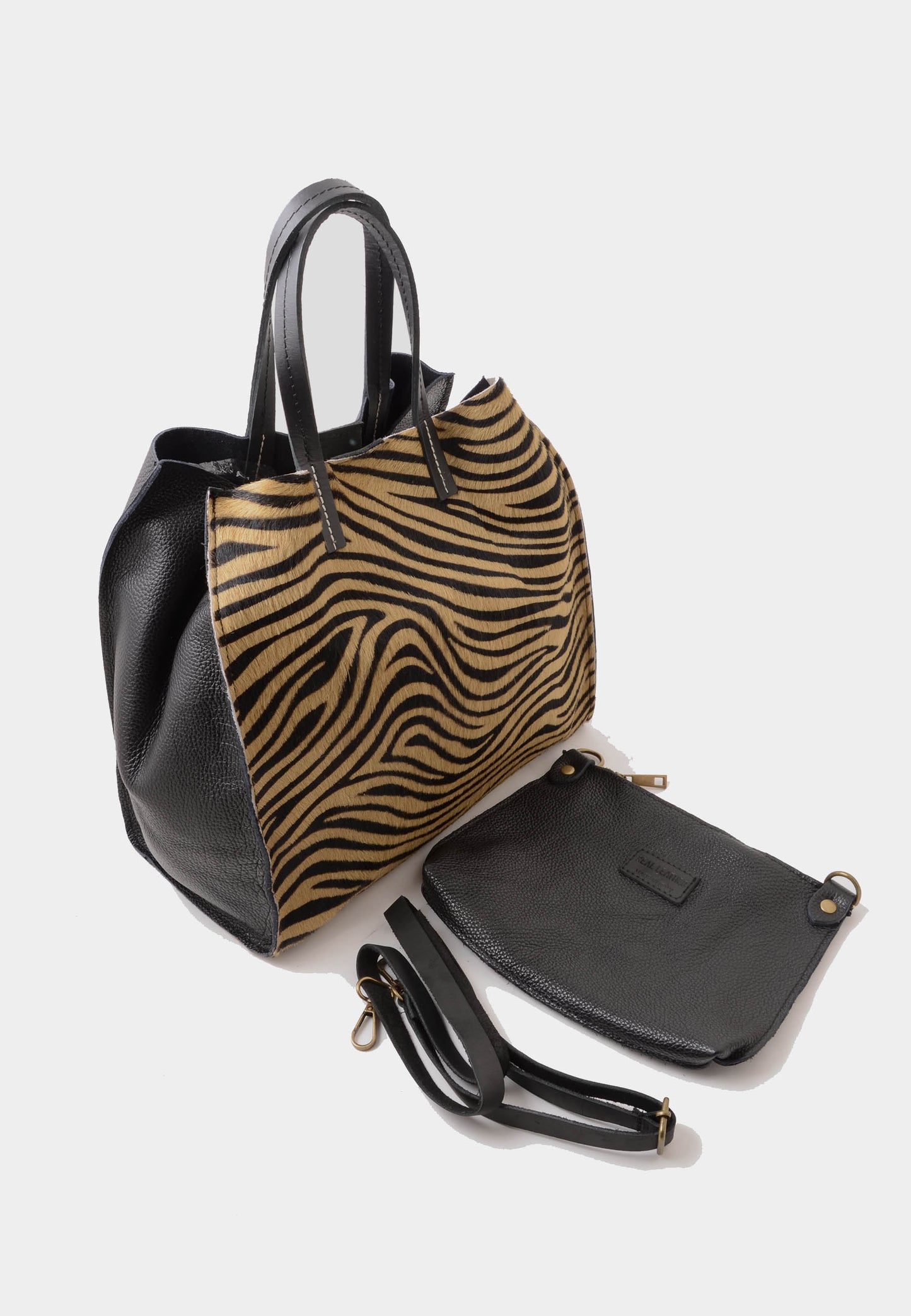 NUNZIA - Tote Bag Cavallino SOFIA Zebrato