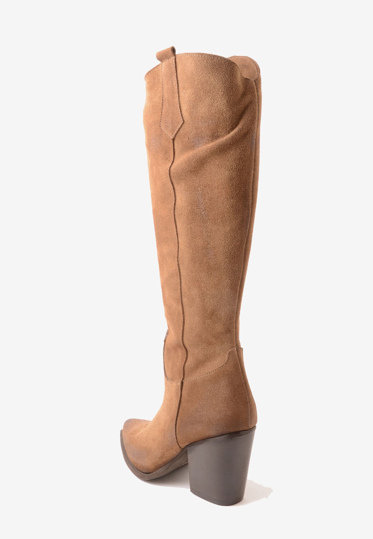 DIVINE FOLLIE - Stivale Alto Texano Camoscio Taupe