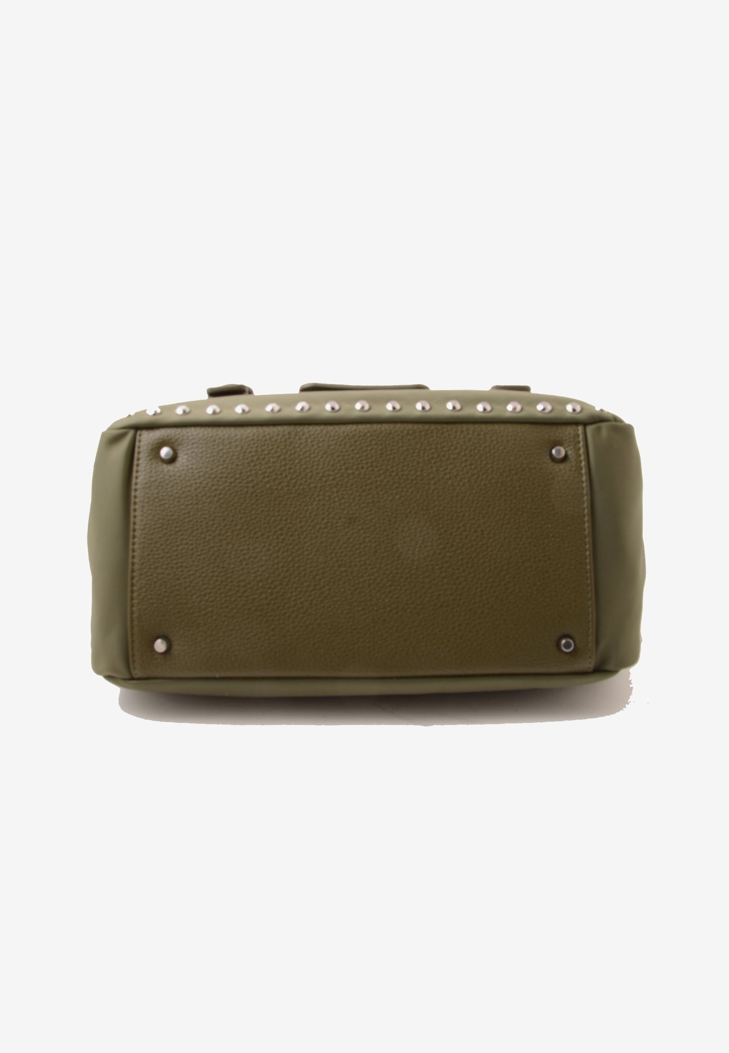 LA CARRIE - Shopping Bag Dark Nylon Borchie Oliva