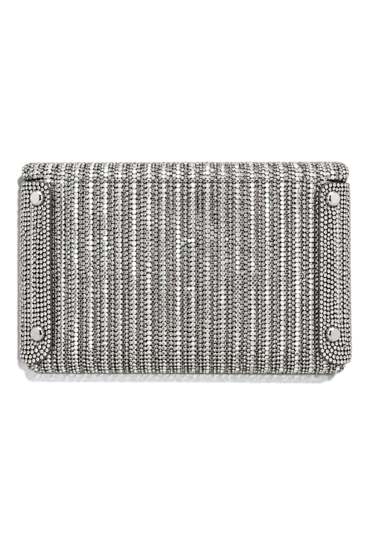 NUNZIA - Borsetta Pochette Strass Argento
