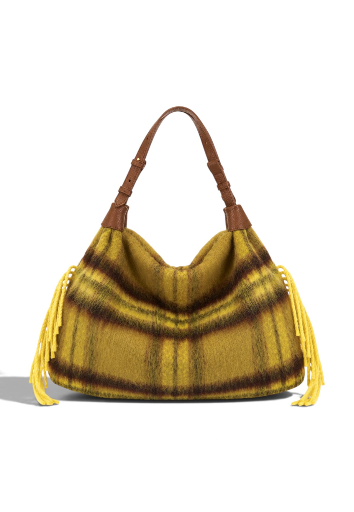 LA CARRIE - Borsa Shopper Kerala Tartan Giallo