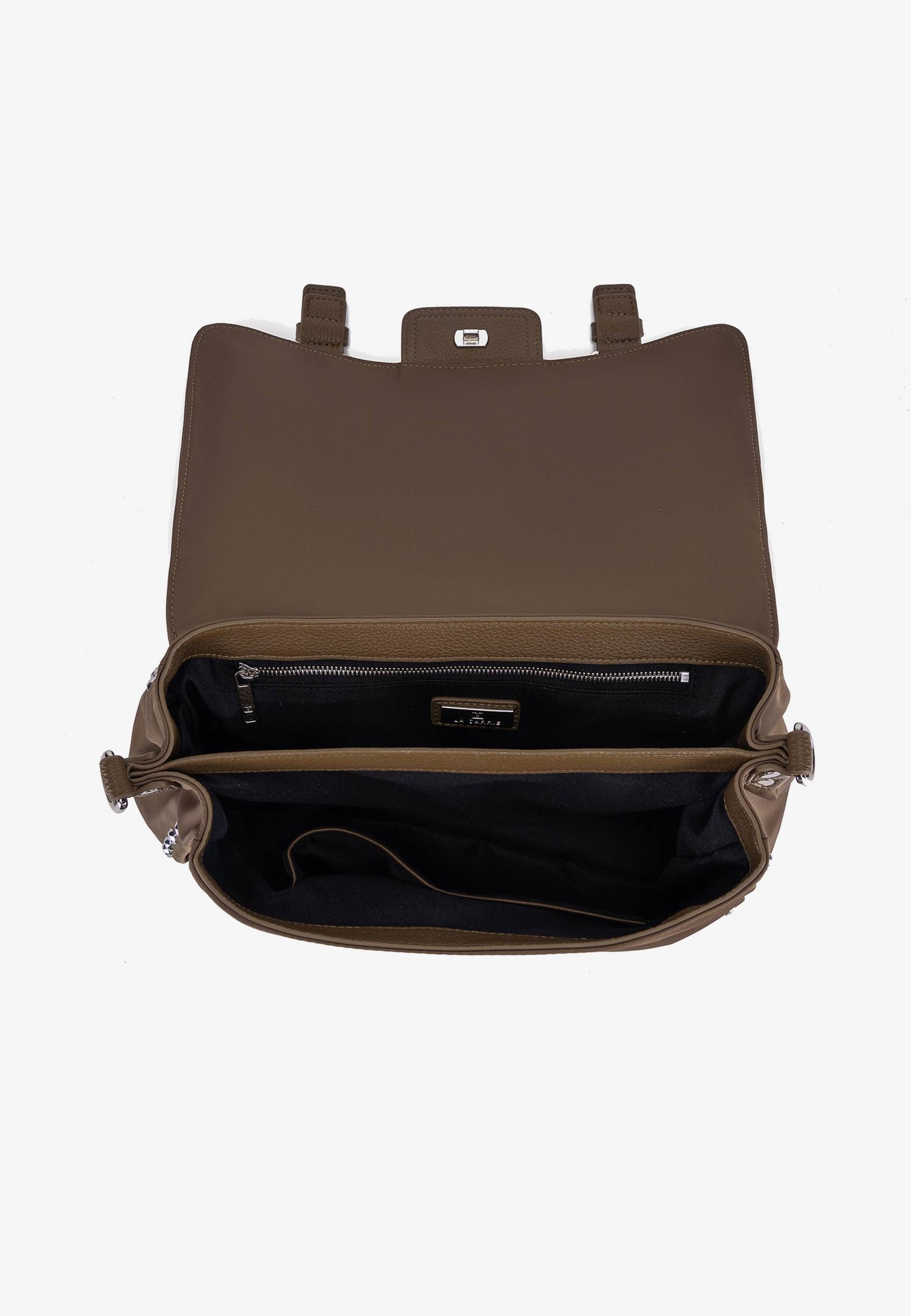 LA CARRIE - Shopping Bag Dark Nylon Borchie Mocha