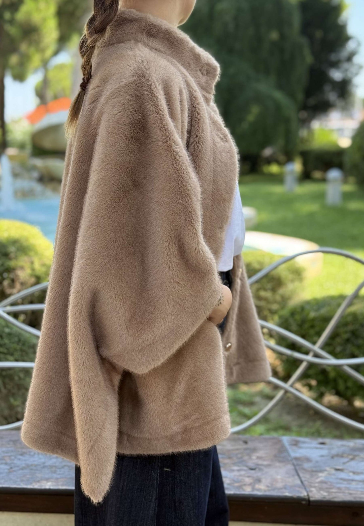 ALEX & MAX - Cappa In Ecopelliccia Taupe