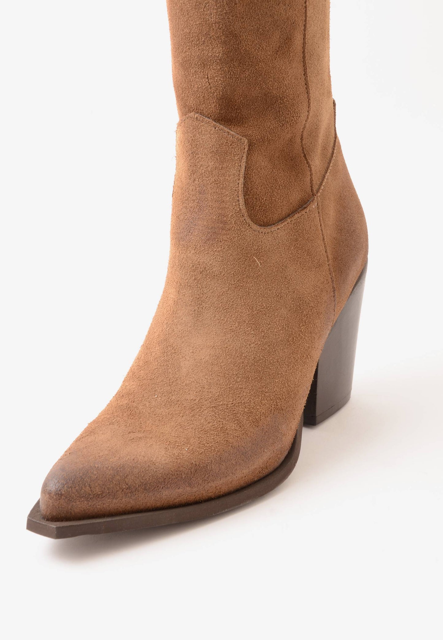 DIVINE FOLLIE - Stivale Alto Texano Camoscio Taupe